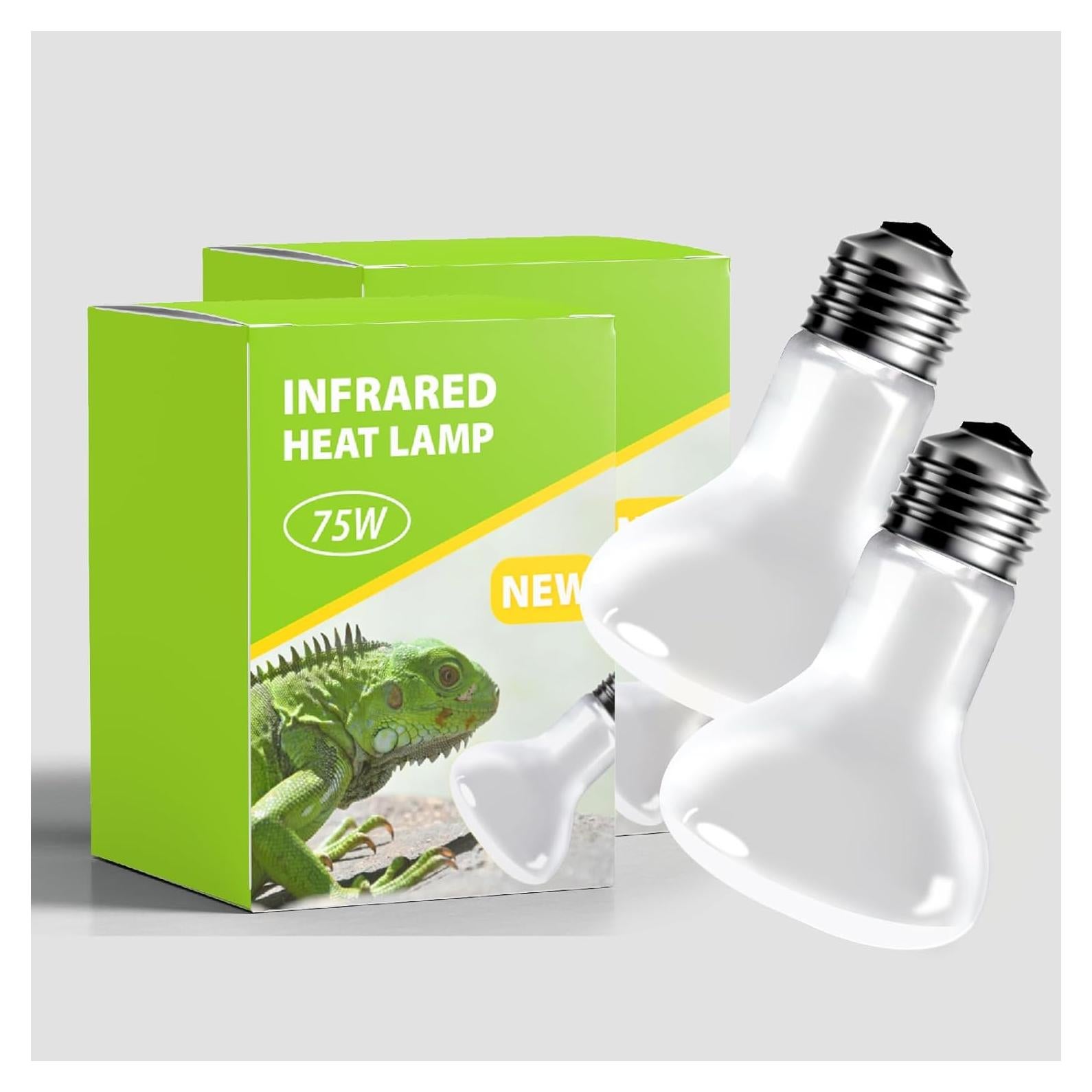 Paquete de 2 Bombillas de Calor Solar 75W Gxiietem para Reptiles