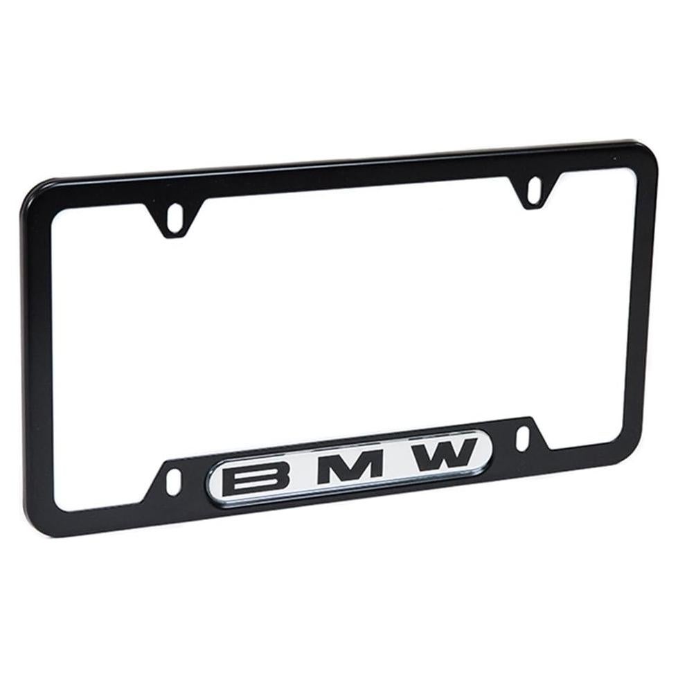 Marco de Placa de Licencia BMW Original de Acero Inoxidable Negro
