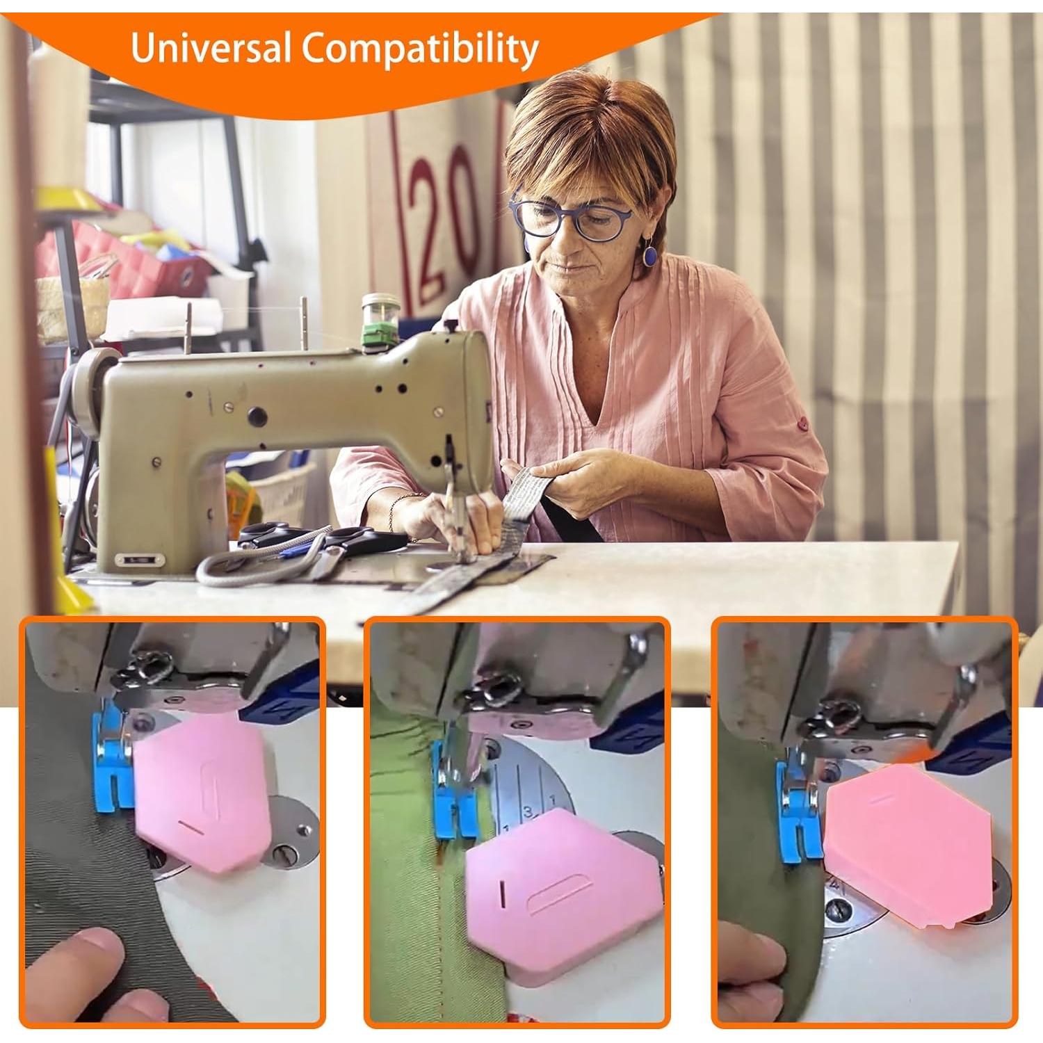 Upgraded Magnetic Seam Guide for Sewing Machine，Polygonal Sewing Seam Guide with Scale，Multi-Purpose Tool Magnetic Sewing Guide， Universal Sewing Accessories and Supplies（Green）