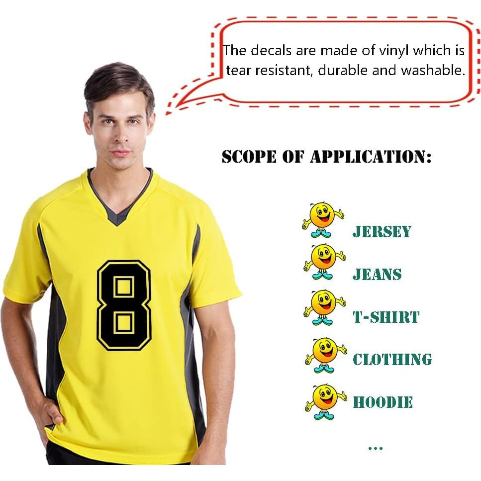 Calcomanías de Números de Hierro Mimeile 0-9 Vinilo Negro