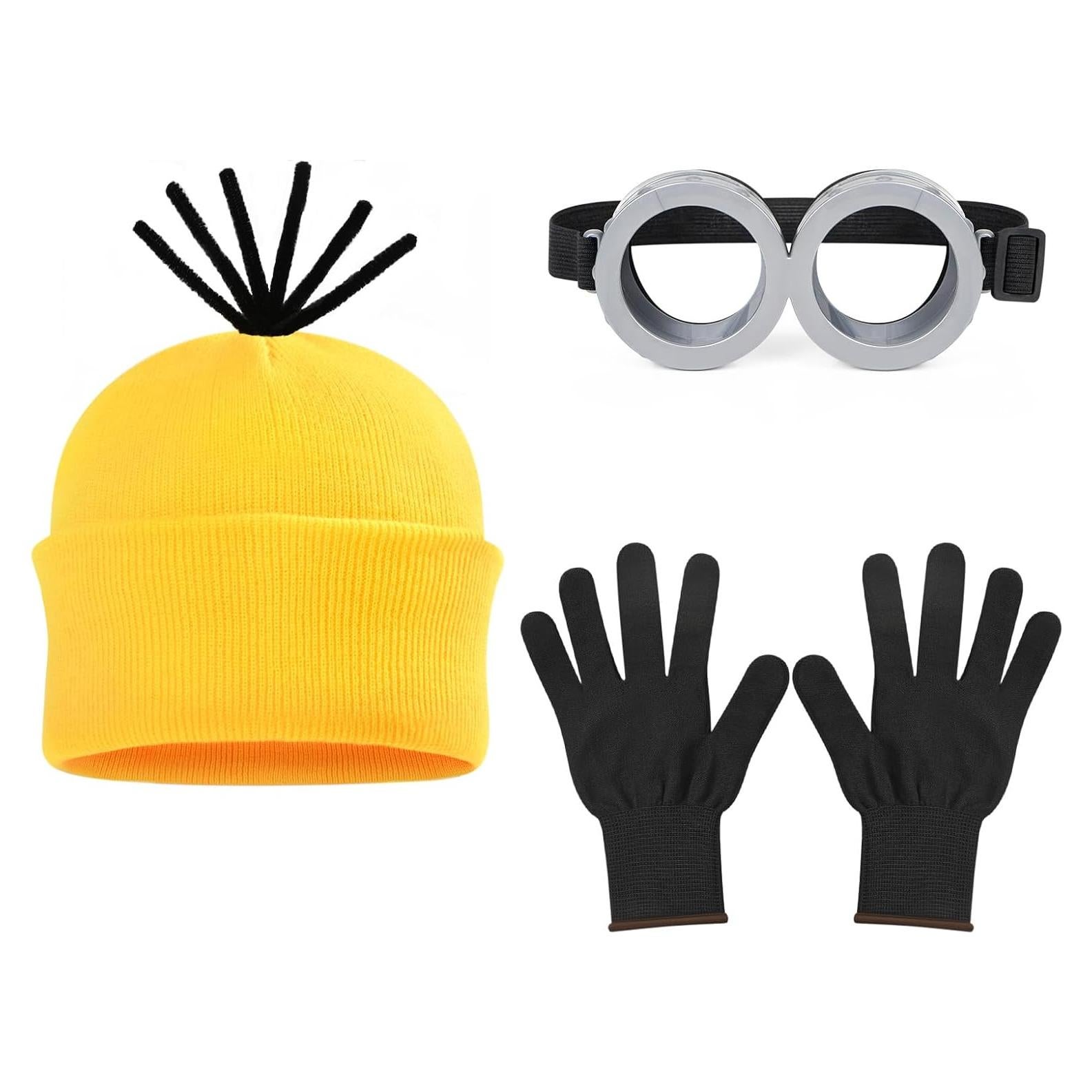 Conjunto de Disfraz de Halloween Adulto Unisex - Gafas, Gorro y Guantes