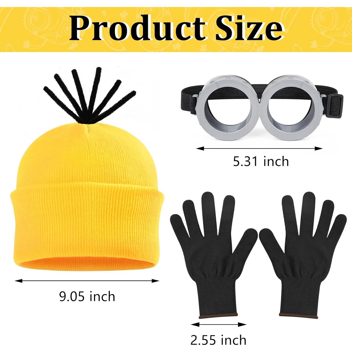 Conjunto de Disfraz de Halloween Adulto Unisex - Gafas, Gorro y Guantes