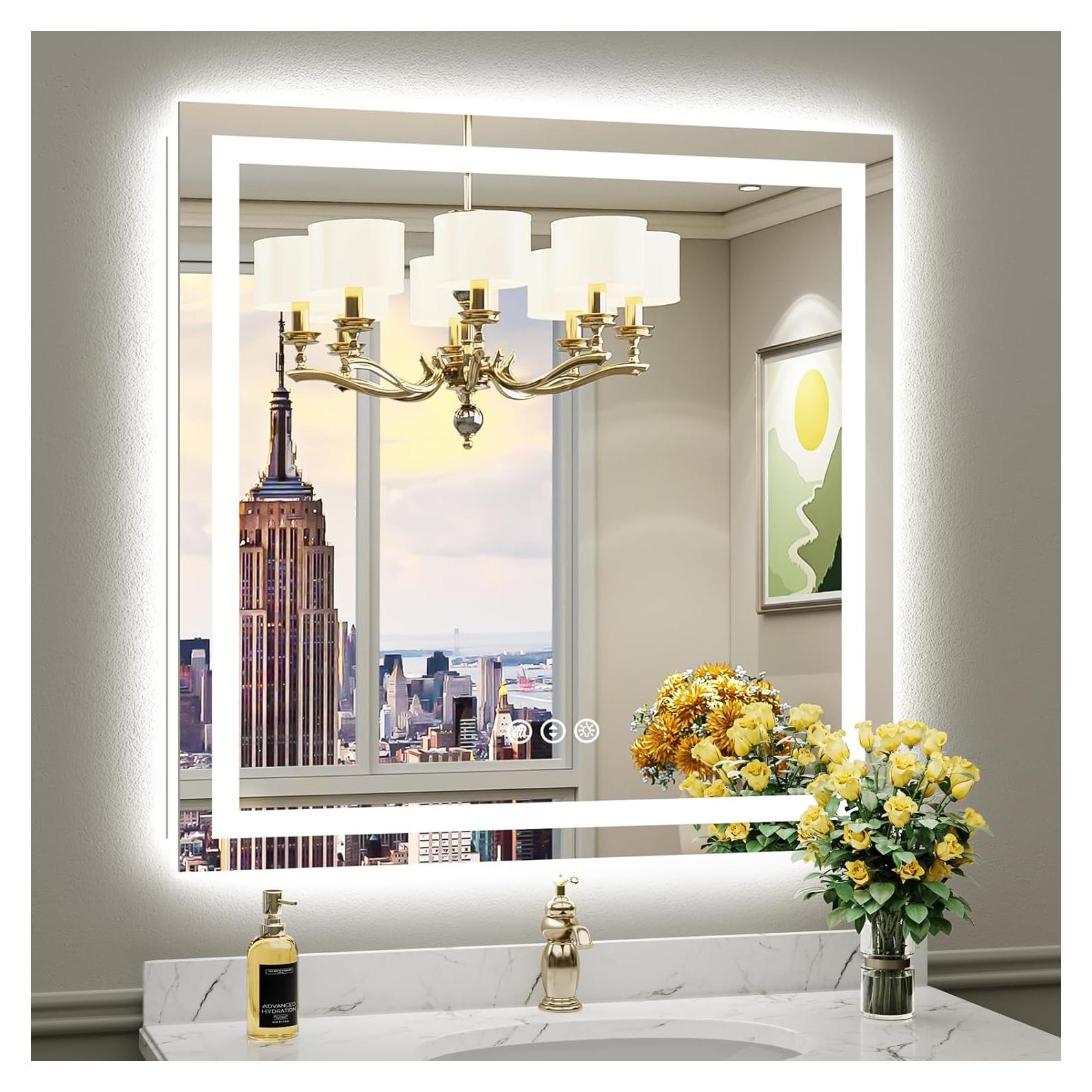 Espejo de Baño LED Briivue 91.4x91.4 cm Retroiluminado