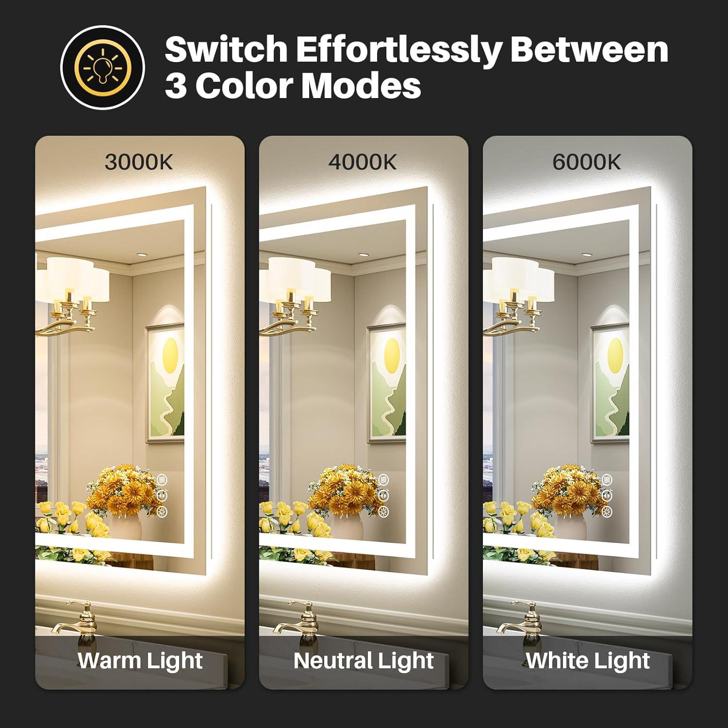 Espejo de Baño LED Briivue 91.4x91.4 cm Retroiluminado