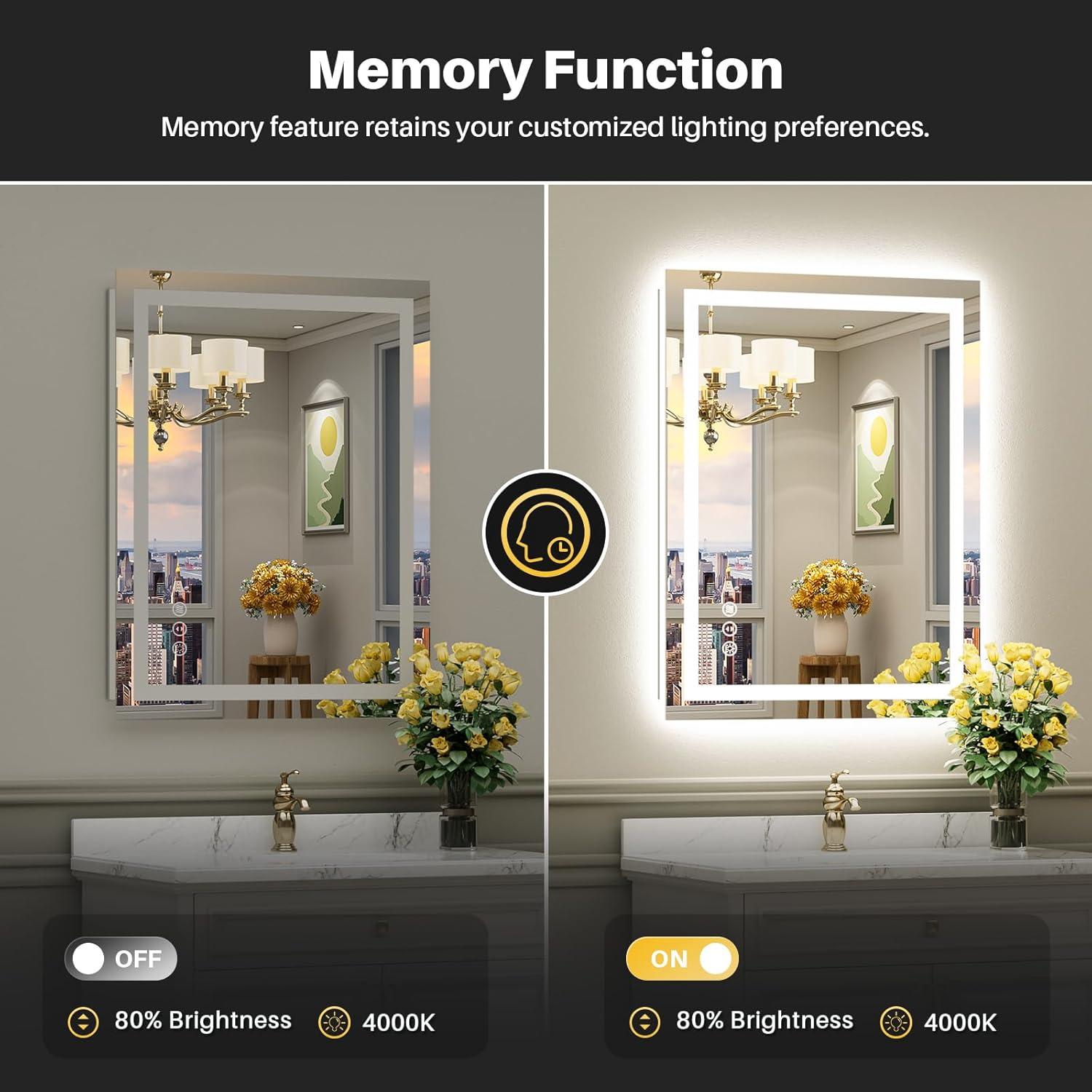 Espejo de Baño LED Briivue 91.4x91.4 cm Retroiluminado