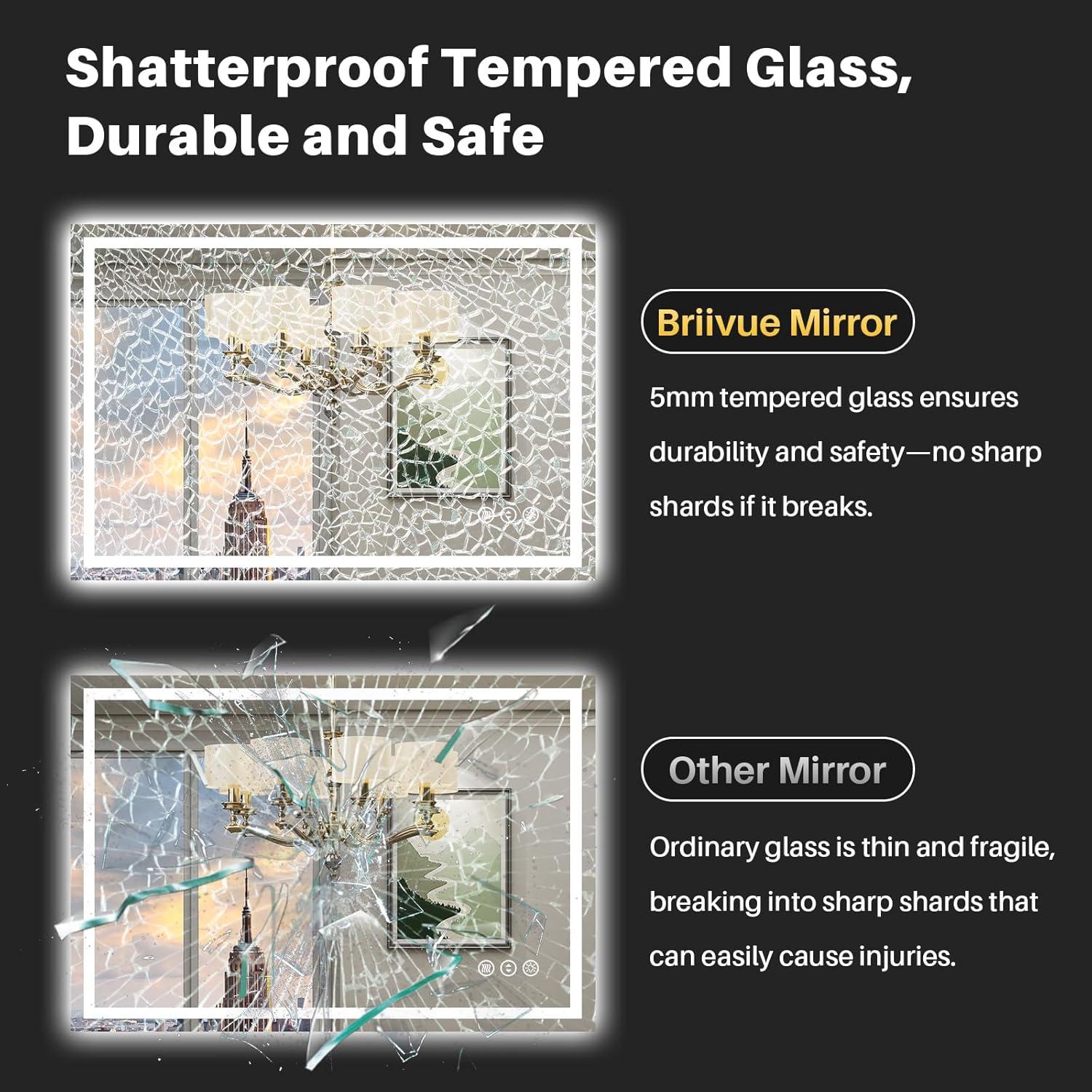 Espejo de Baño LED Briivue 91.4x91.4 cm Retroiluminado