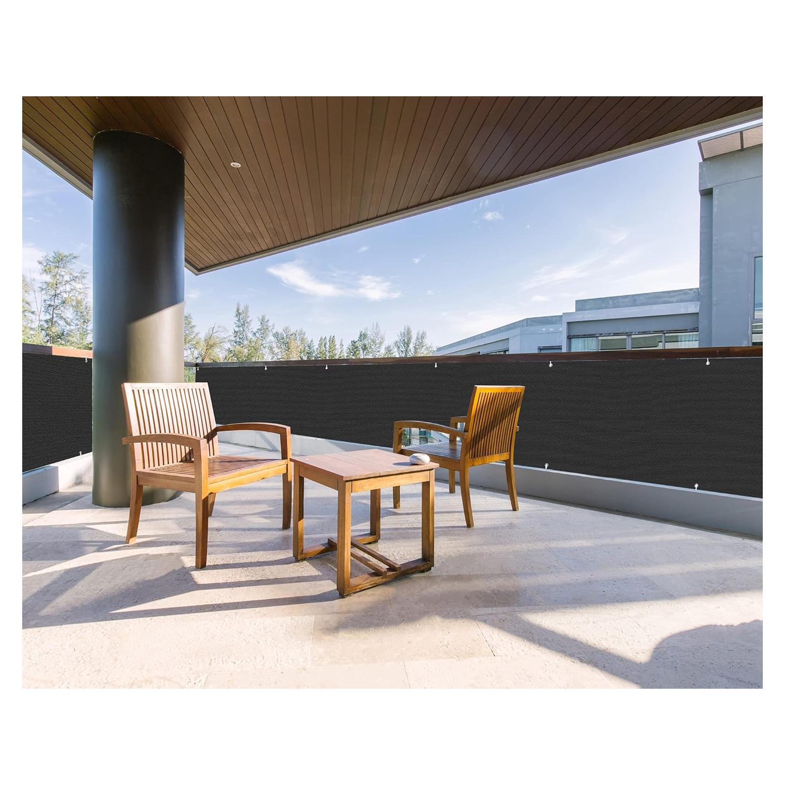 Pantalla de Privacidad 3m x 3m Historia de Amor Negra HDPE