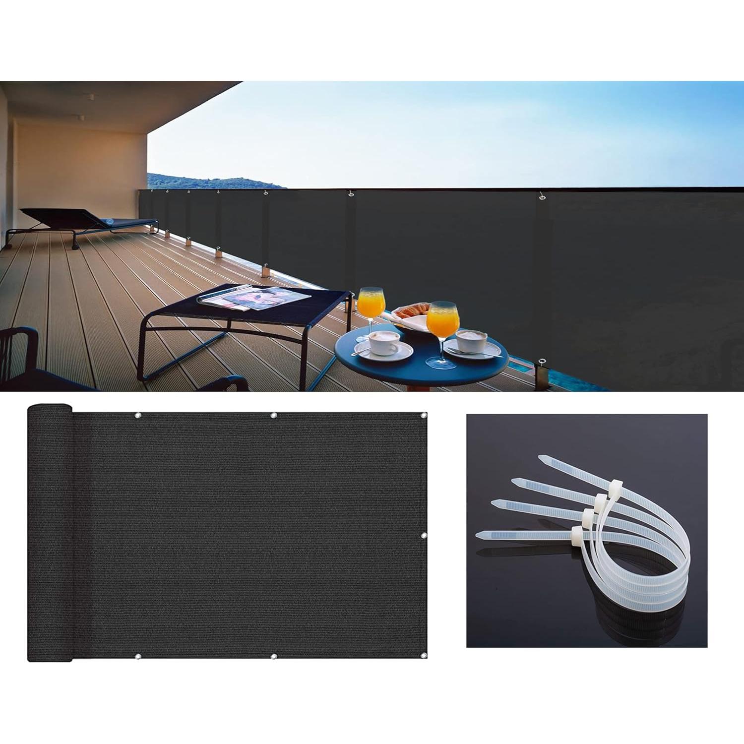 Pantalla de Privacidad 3m x 3m Historia de Amor Negra HDPE