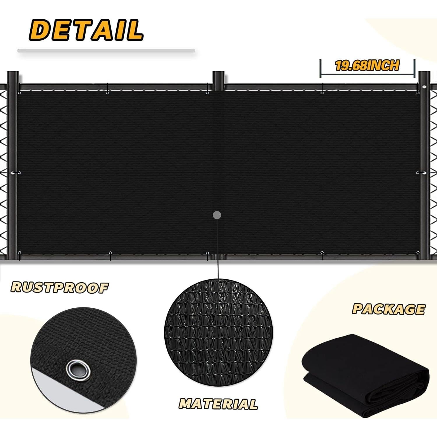 Pantalla de Privacidad 3m x 3m Historia de Amor Negra HDPE