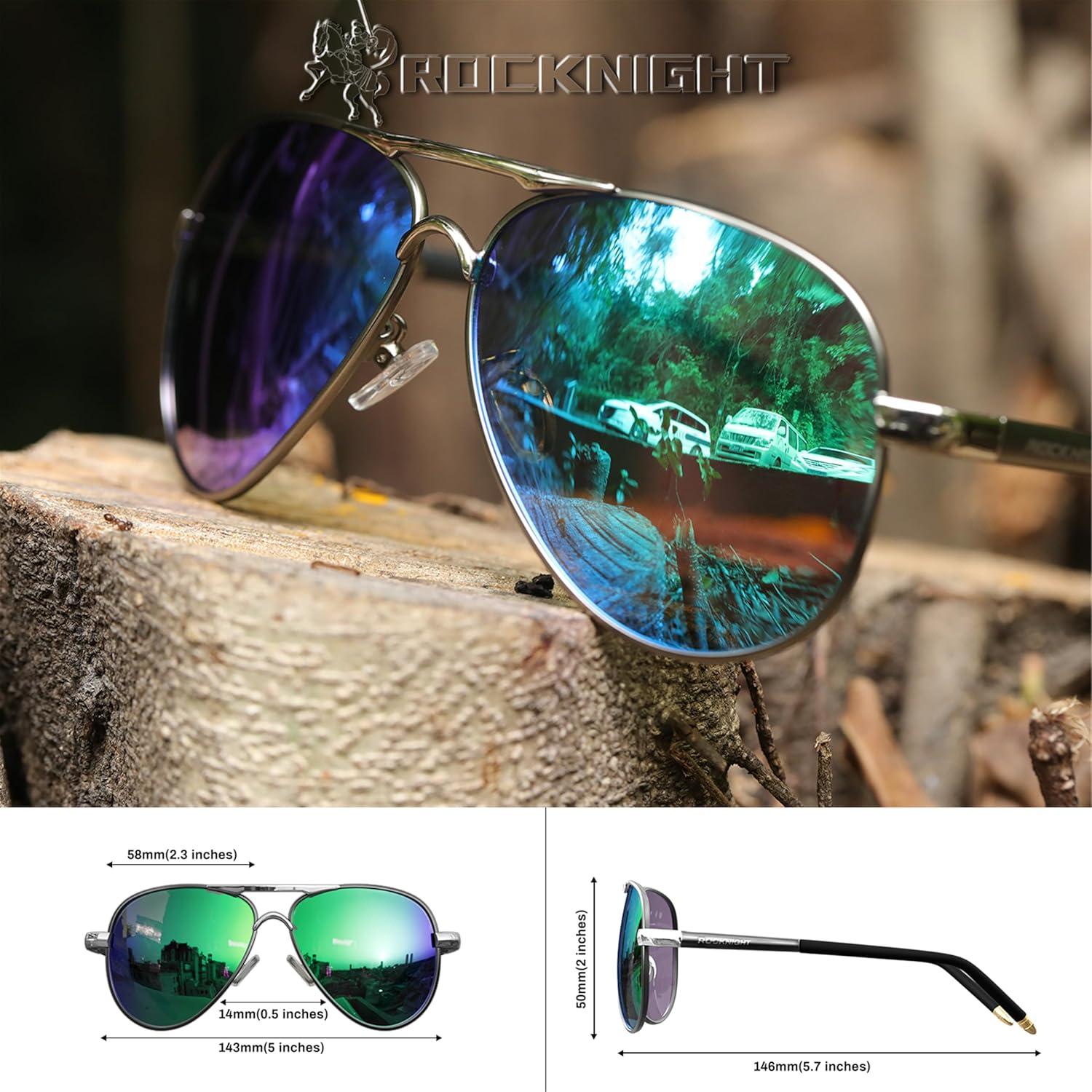 Gafas de sol aviador ROCKNIGHT UV400 polarizadas 58mm