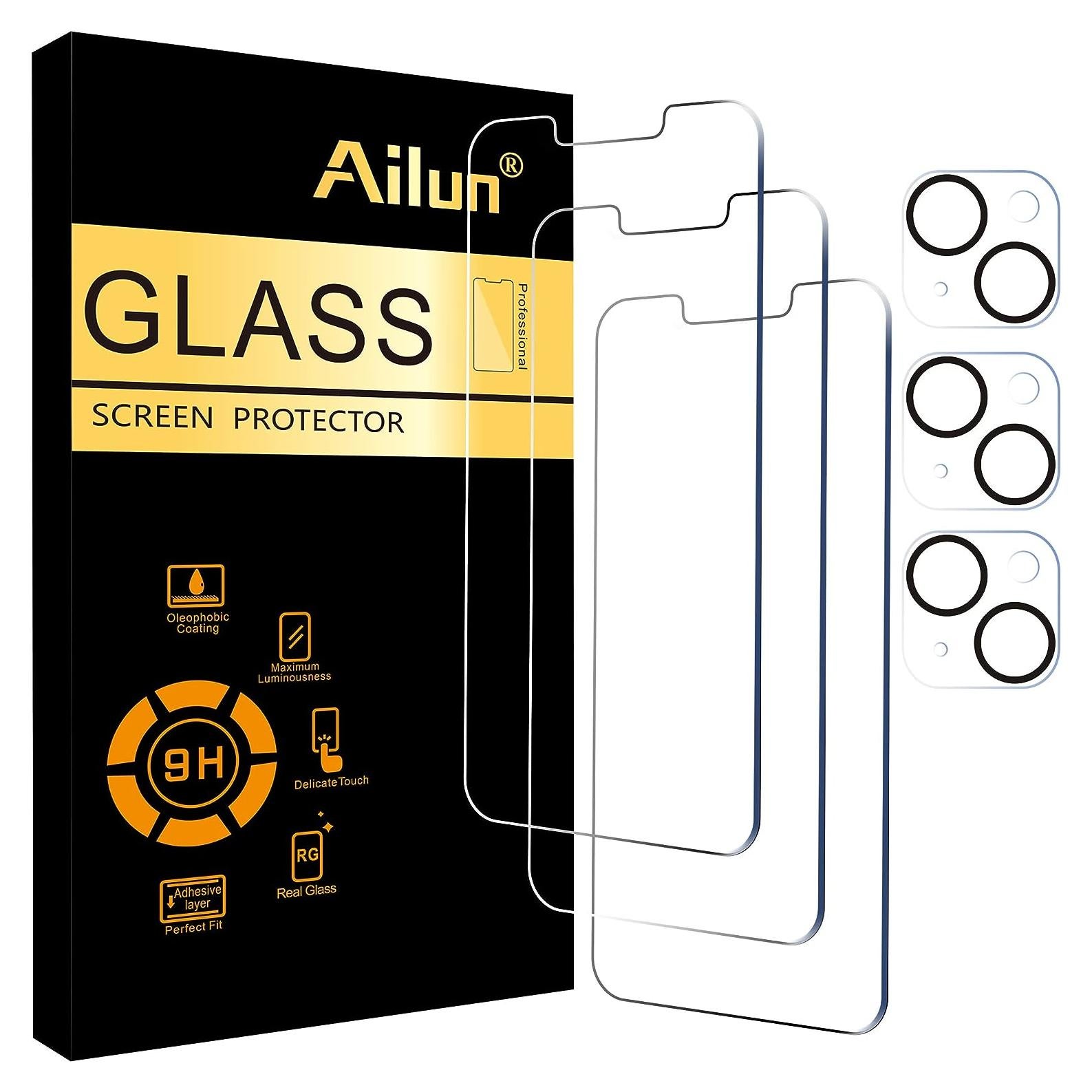 Ailun 3 Protectores de Pantalla y Lente para iPhone 14