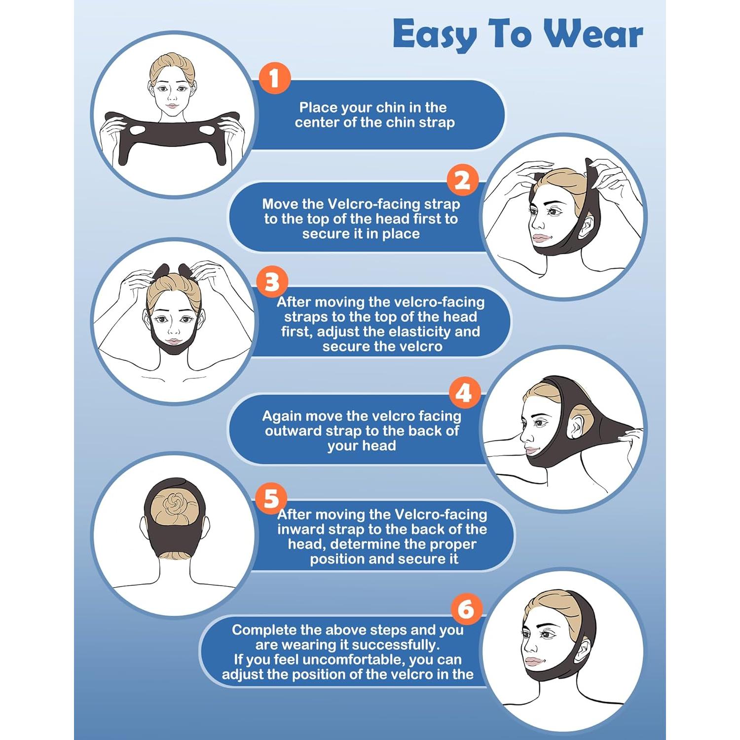 Correa de Barbilla Ajustable Yampahpa para Dormir - Antironquido