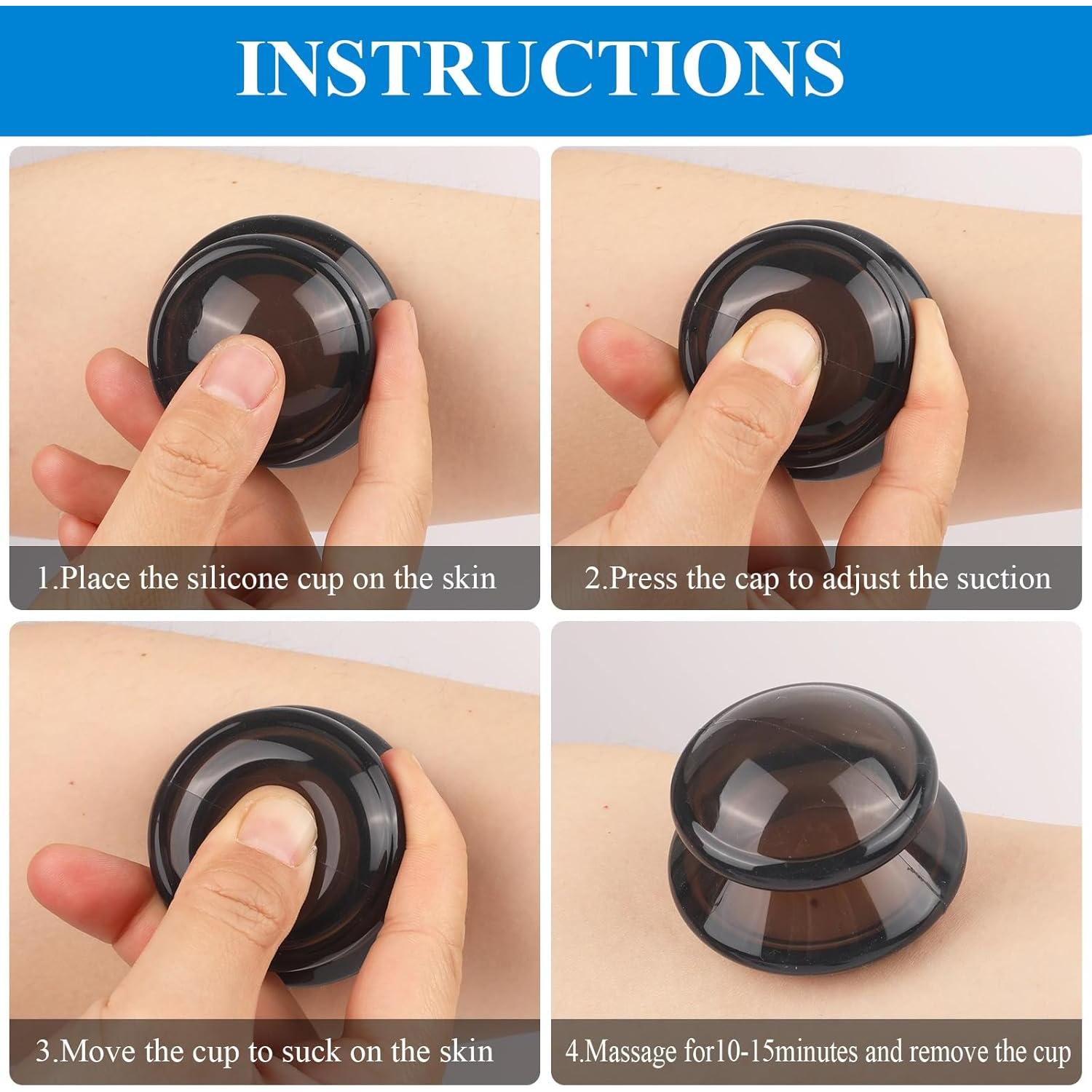 Kit de Ventosas de Silicona Excitsayno para Masaje 3 Tamaños