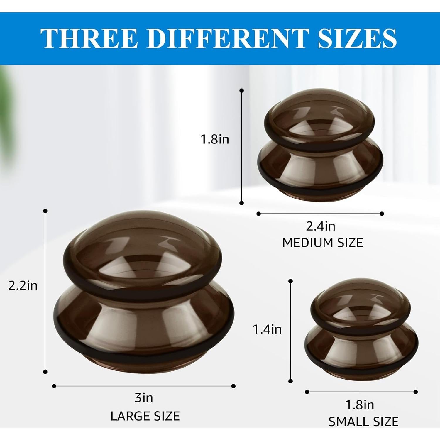 Kit de Ventosas de Silicona Excitsayno para Masaje 3 Tamaños