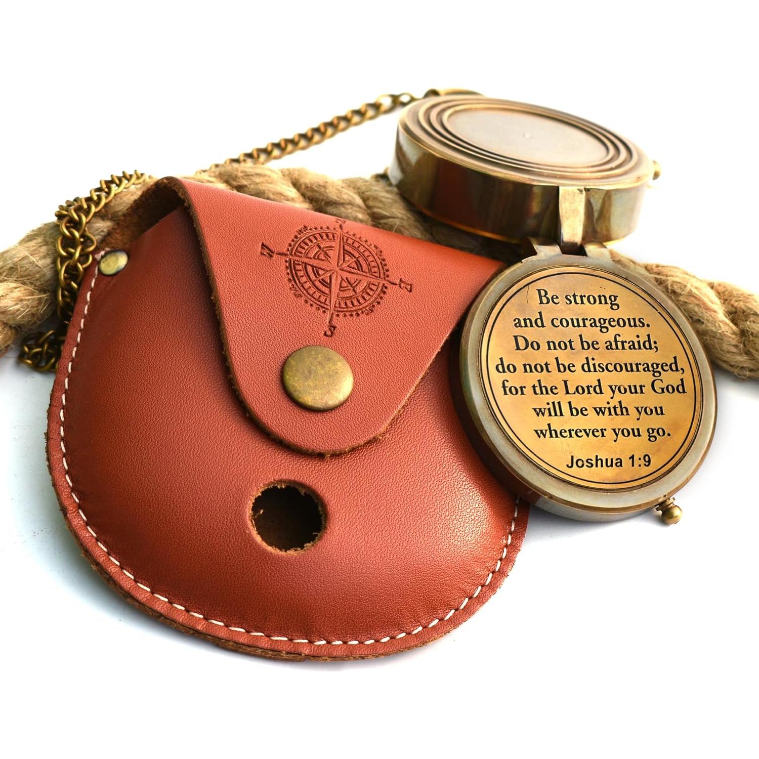 Brújula de Latón SARA NAUTICAL con Caja de Madera 6.35cm