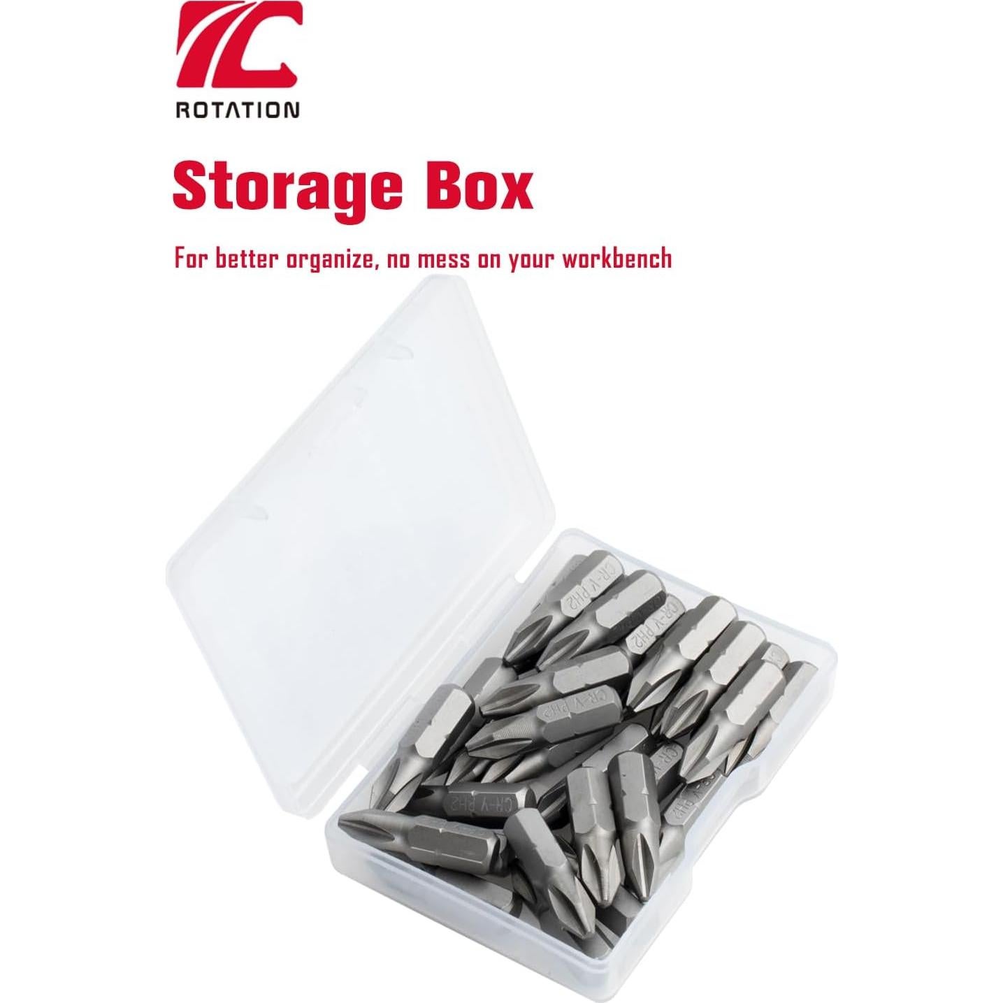 Set de Puntas Phillips #2 30 Piezas Rotation Acero Cromo Vanadio