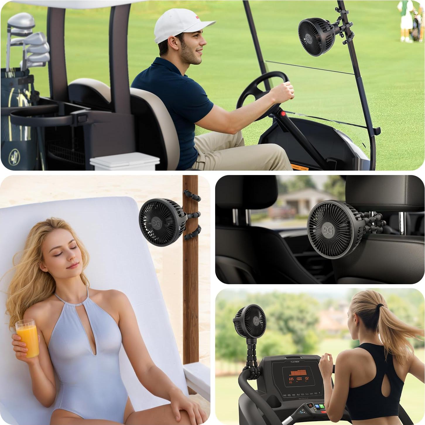 Ventilador de Coche GUSGU GF-35 Portátil Batería Recargable