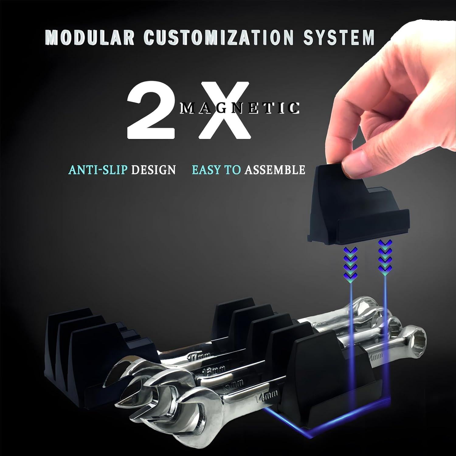 Organizador Magnético de Llaves ISFQERON 12 Pcs Negro