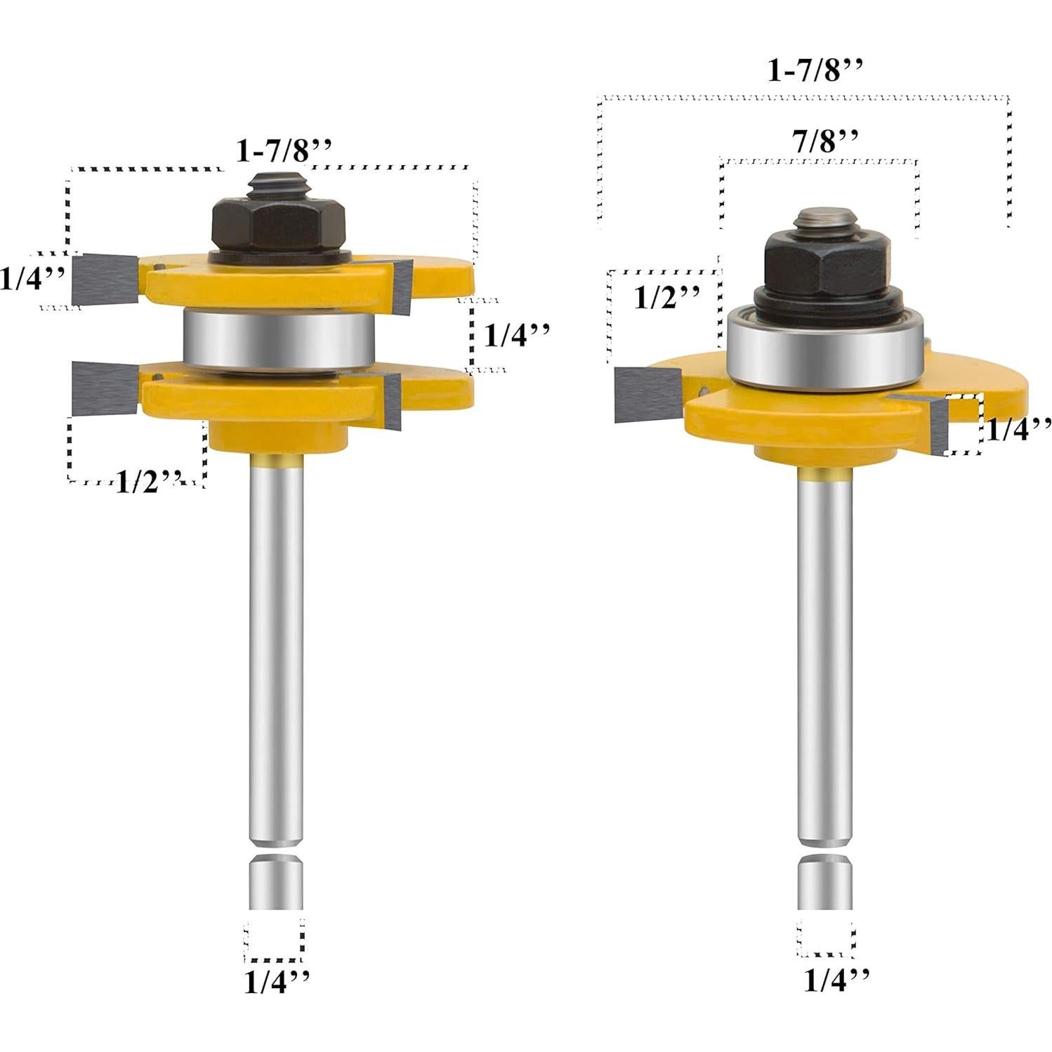 Juego de Brocas de Router 1/4" LEATBUY - 6 Piezas para Carpintería
