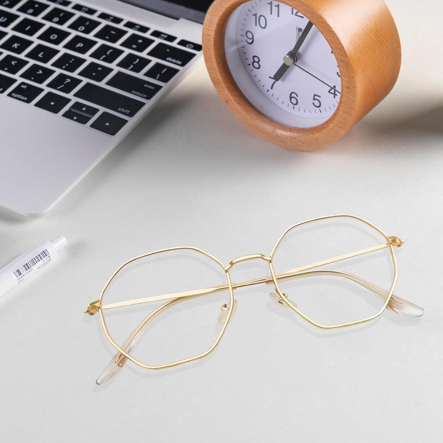 Gafas de Lectura Retro Poligonales QxAiVMin con Filtro Luz Azul