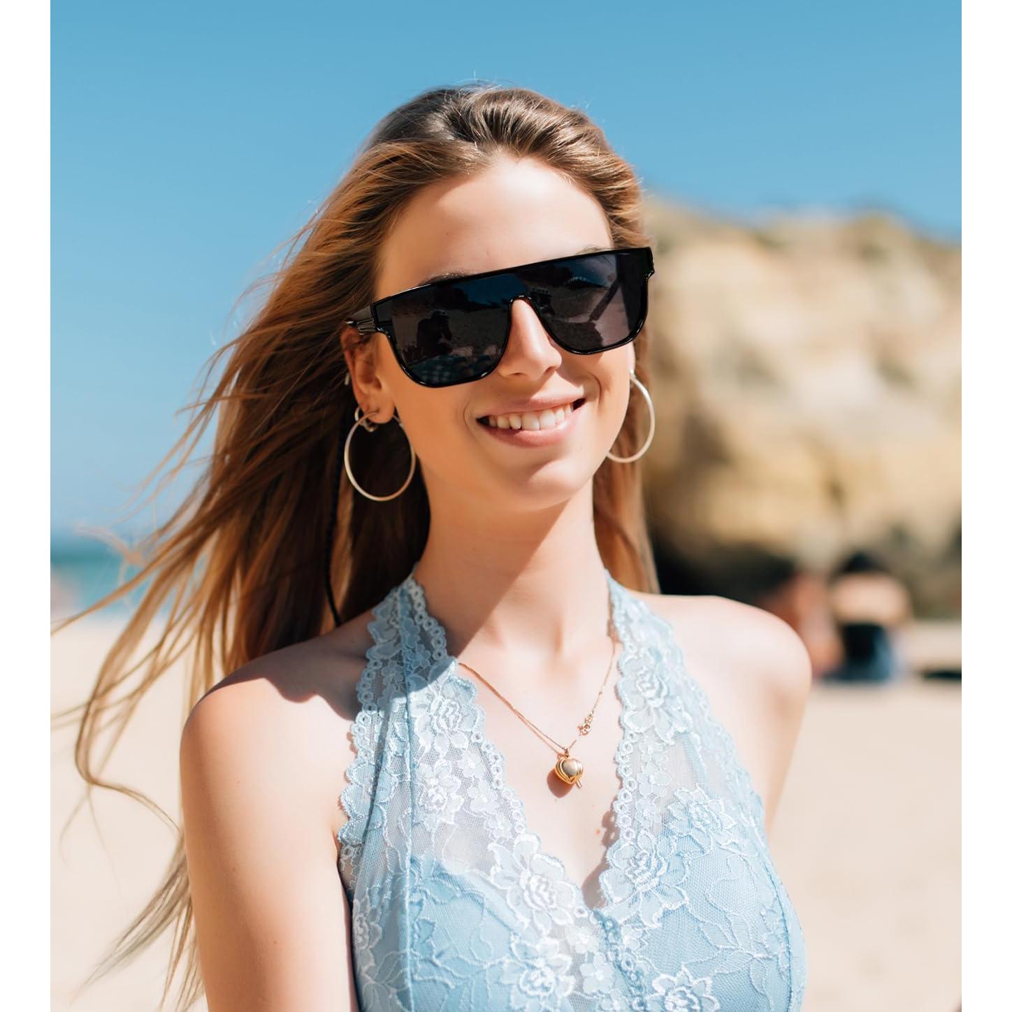 Gafas de sol polarizadas FEISEDY cuadradas grandes para mujer y hombre