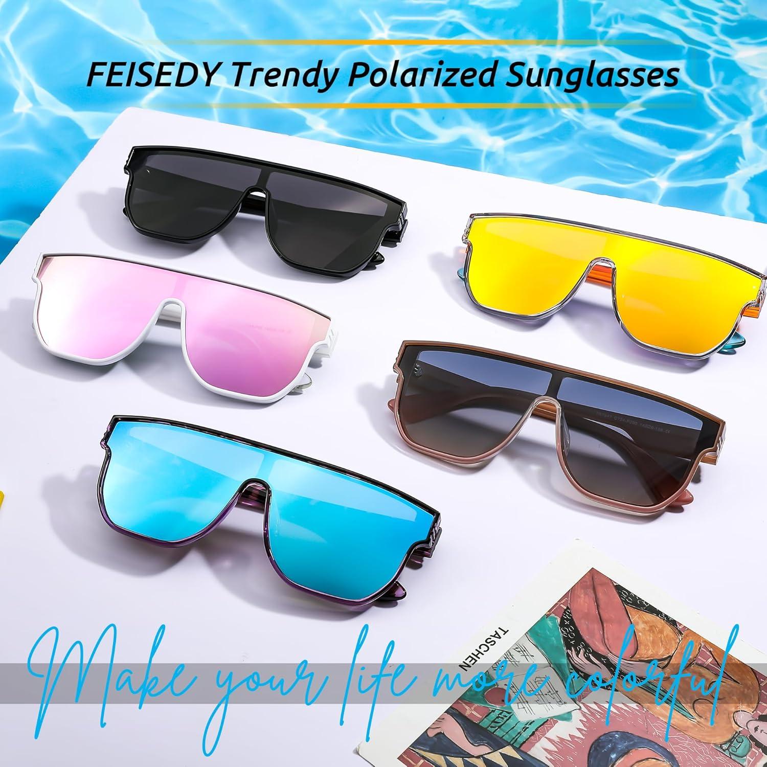 Gafas de sol polarizadas FEISEDY cuadradas grandes para mujer y hombre