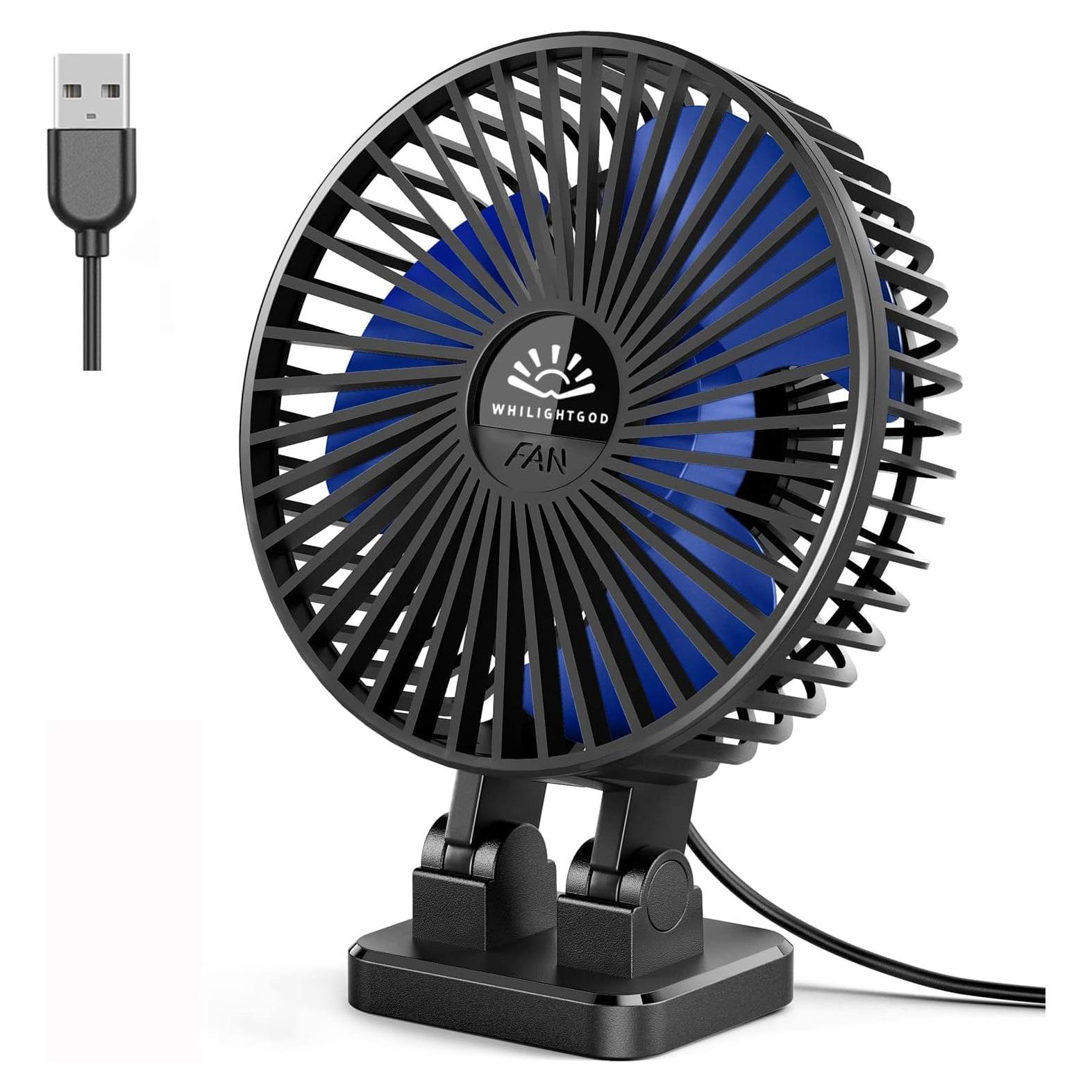 Ventilador USB WHILIGHTGOD Mini 3 Velocidades 12.7cm Azul