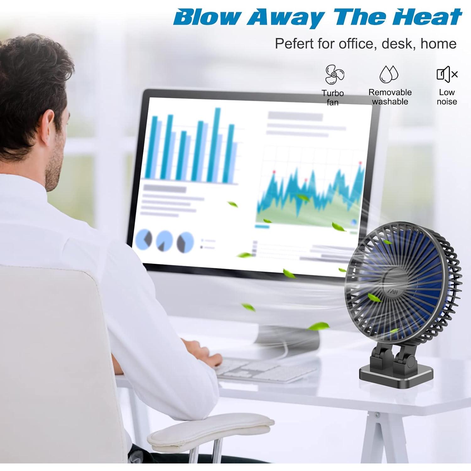 Ventilador USB WHILIGHTGOD Mini 3 Velocidades 12.7cm Azul