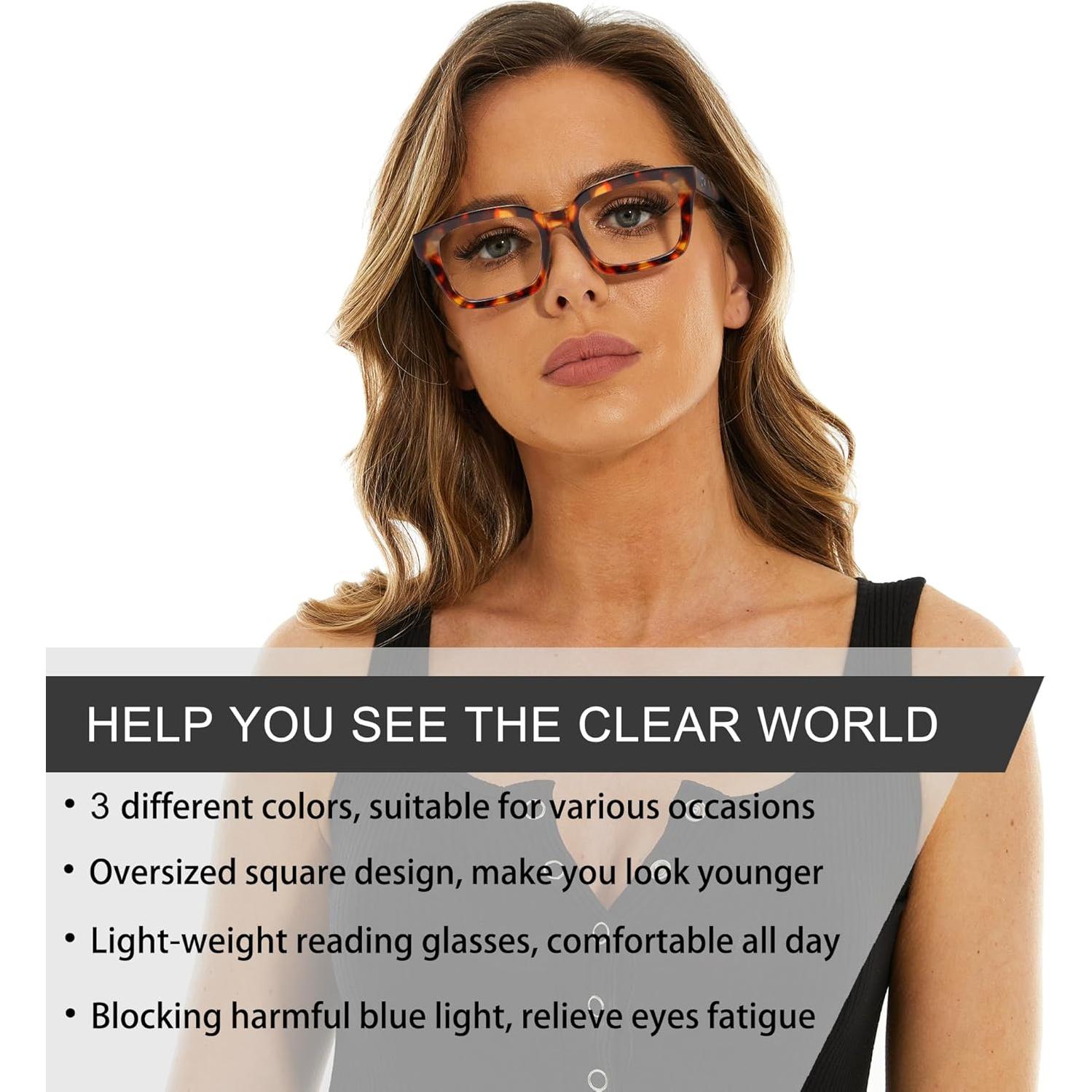 Gafas de Lectura LOUOL 2.25x Estilo Vintage Anti Luz Azul