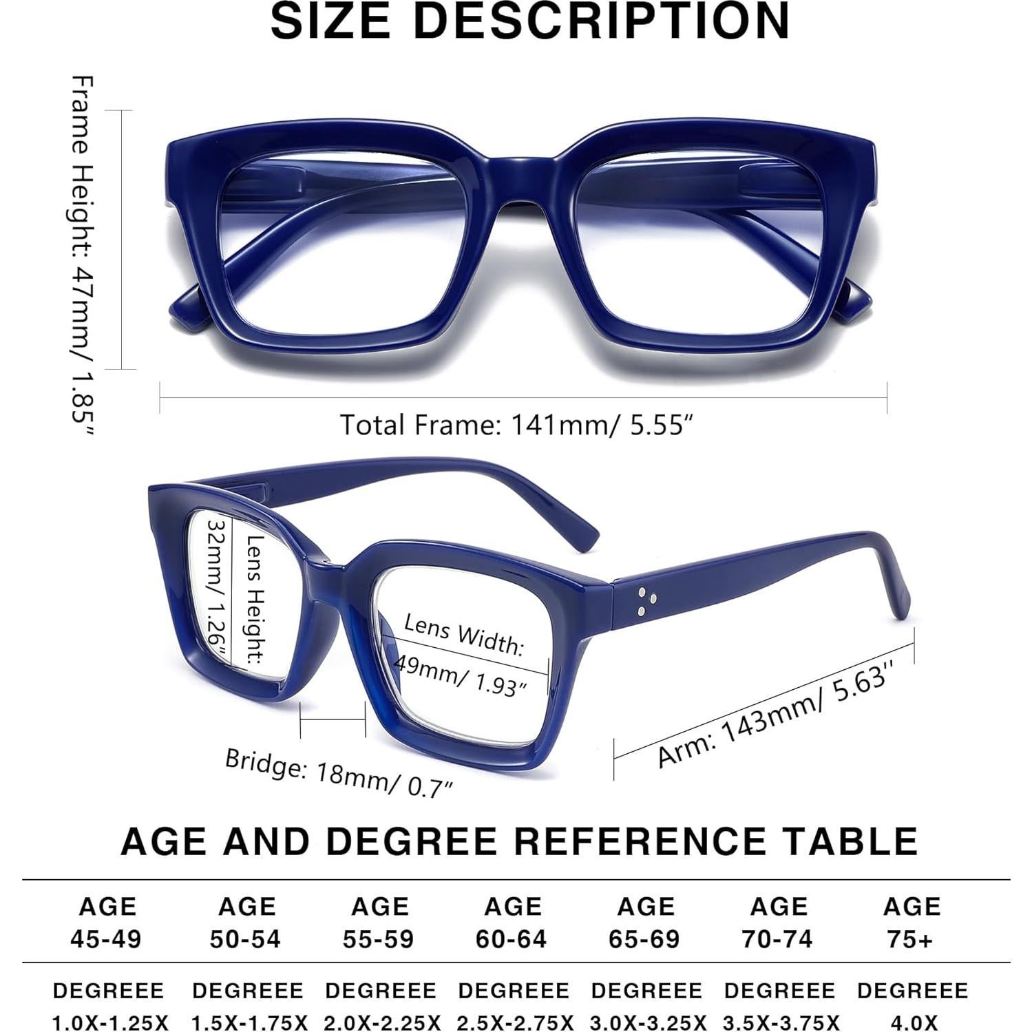 Gafas de lectura LOUOL 1.75x bloqueo luz azul estilo vintage