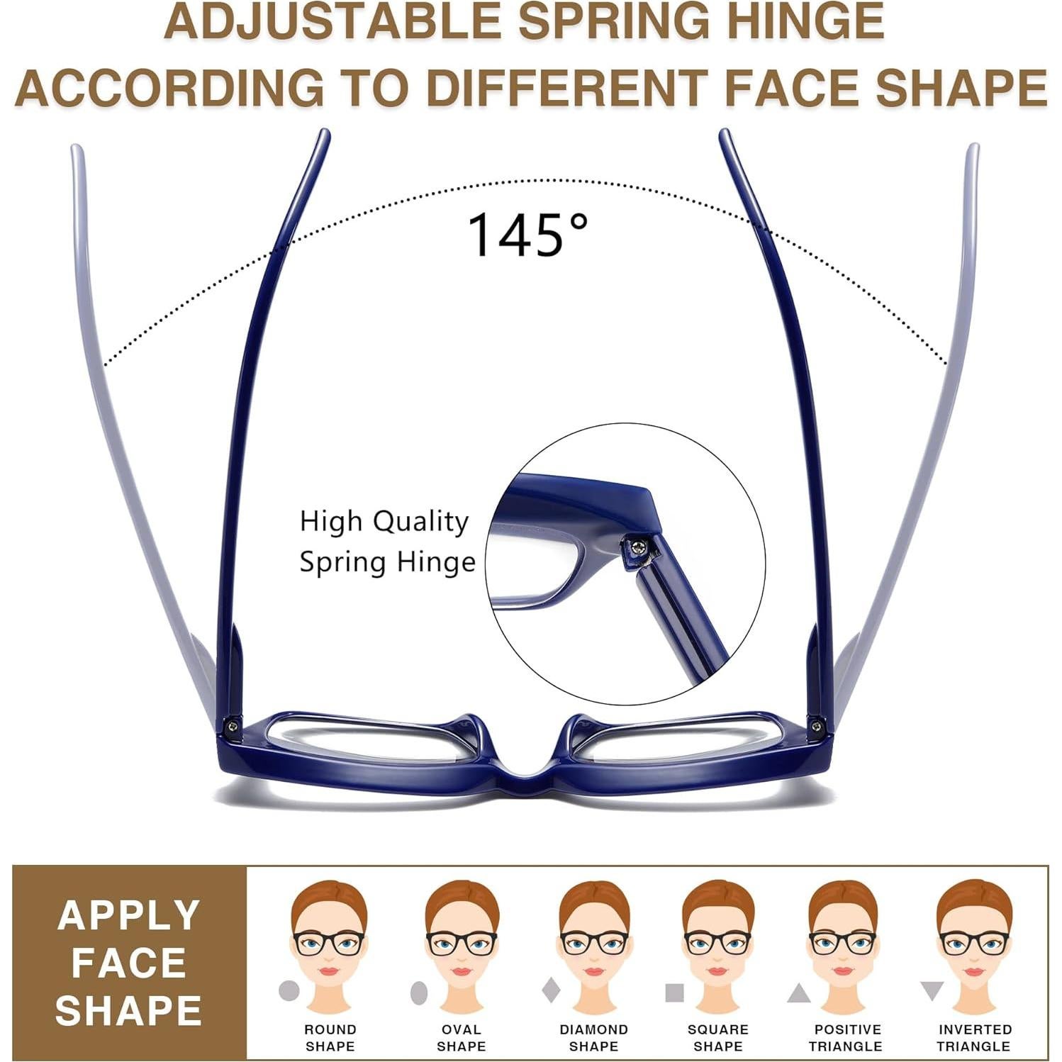 Gafas de lectura LOUOL 1.75x bloqueo luz azul estilo vintage