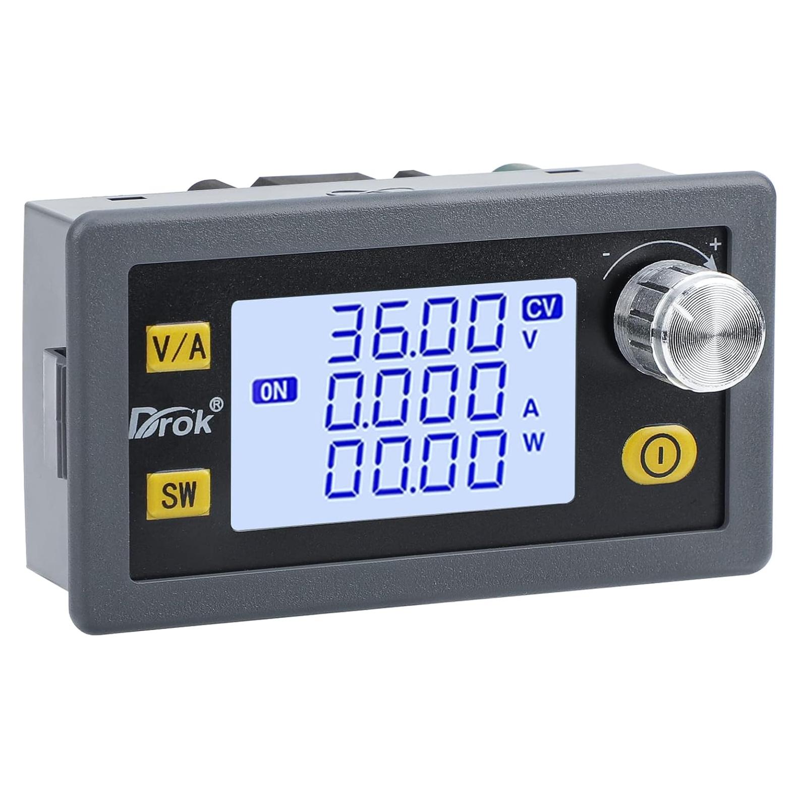 Convertidor Buck Boost DROK 80W DC 6-36V a 0.6-36V LCD