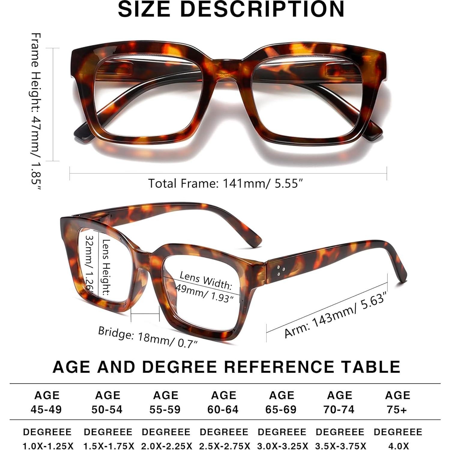 Gafas de Lectura LOUOL 1.75x Estilo Vintage Anti Luz Azul