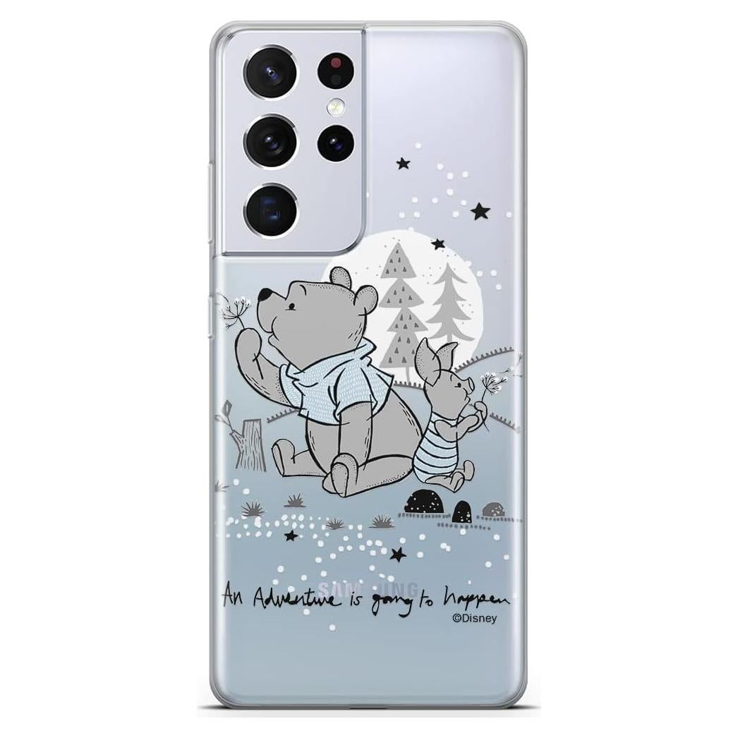 ERT GROUP Mobile Phone case for Samsung S21 Ultra Original and Officially Licensed Disney Pattern Winnie The Pooh and Friends 008 adapted to The Shape of The Mobile Phone, Partially Transparent