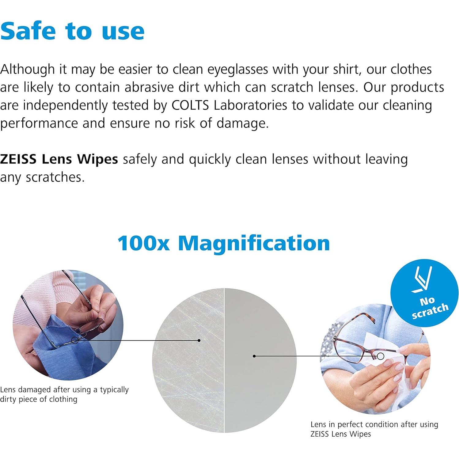 Toallitas de limpieza ZEISS prehumedecidas 80 unidades