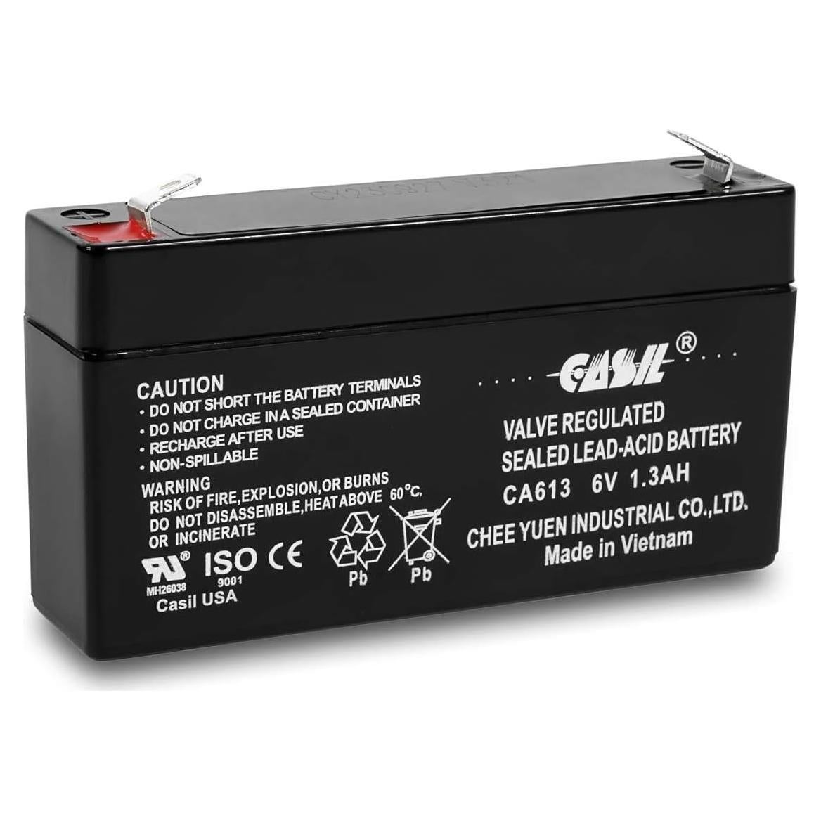 Batería Recargable Casil 6V 1.3Ah SLA CA613 para Alarmas
