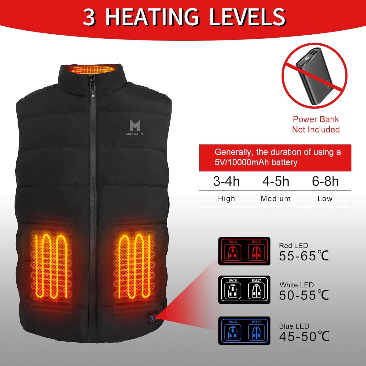 Chaleco Térmico MRAWARM S-DOWN-VEST-US 90% Plumón 6 Zonas
