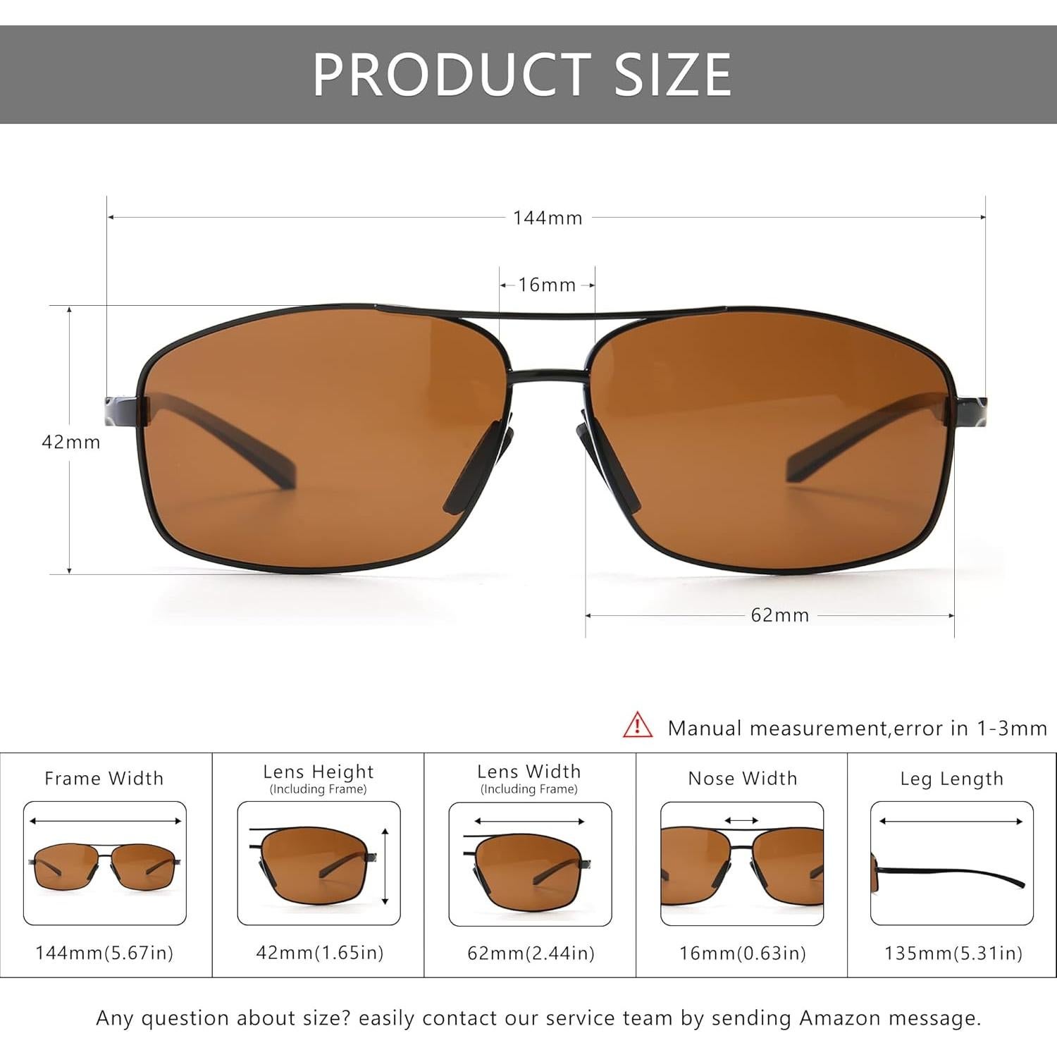 Gafas de sol polarizadas SUNGAIT marrones UV400 ultraligeras