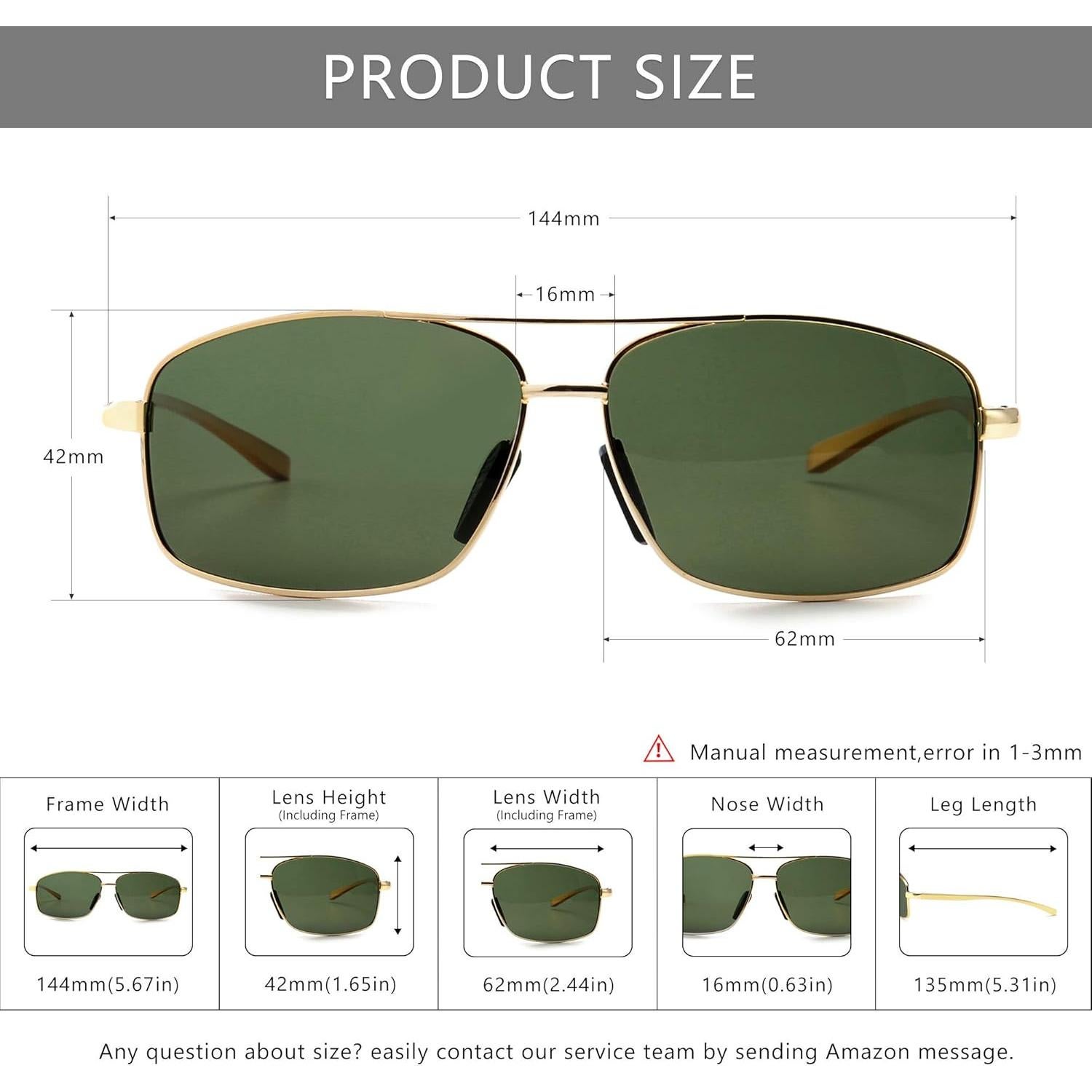 Gafas de sol polarizadas SUNGAIT marco dorado lente verde