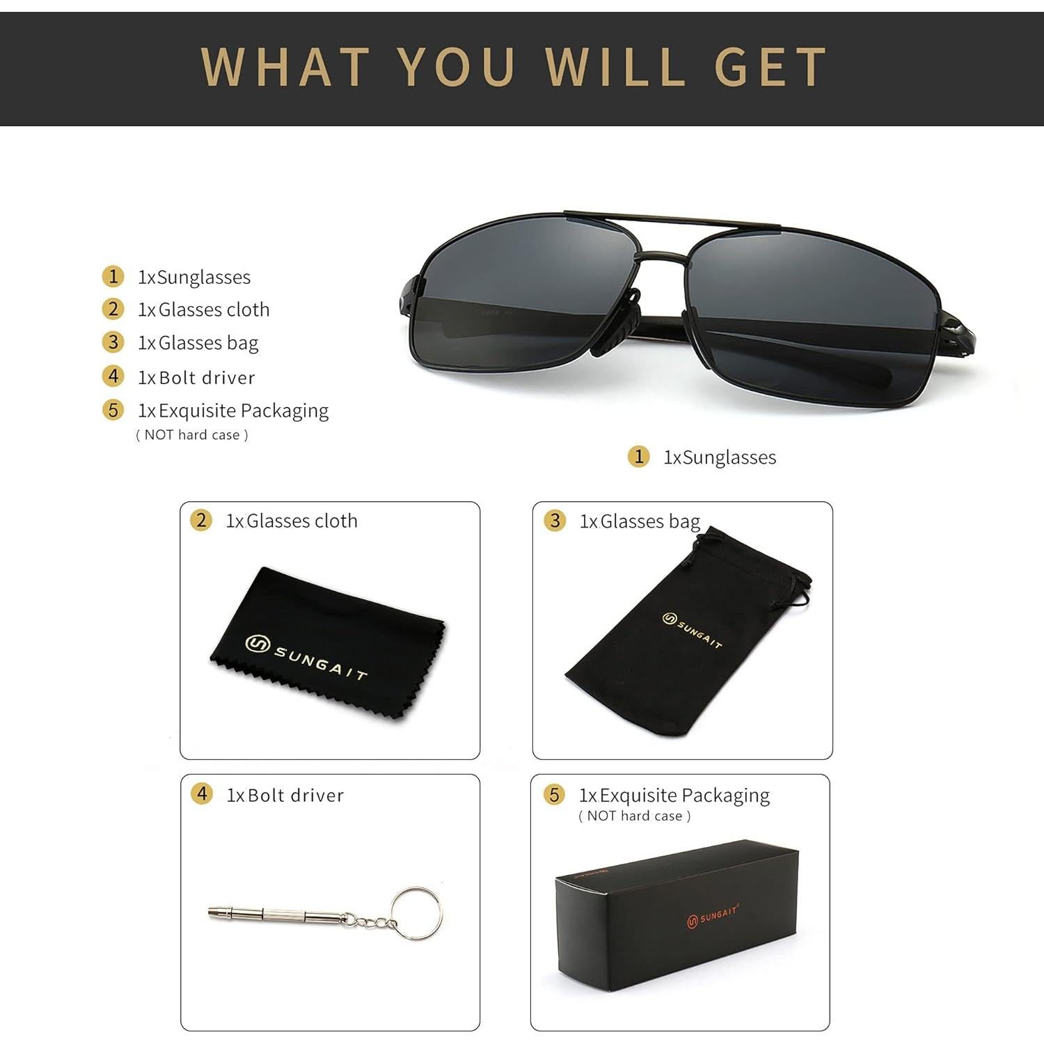 Gafas de sol polarizadas SUNGAIT UV400 ultraligeras