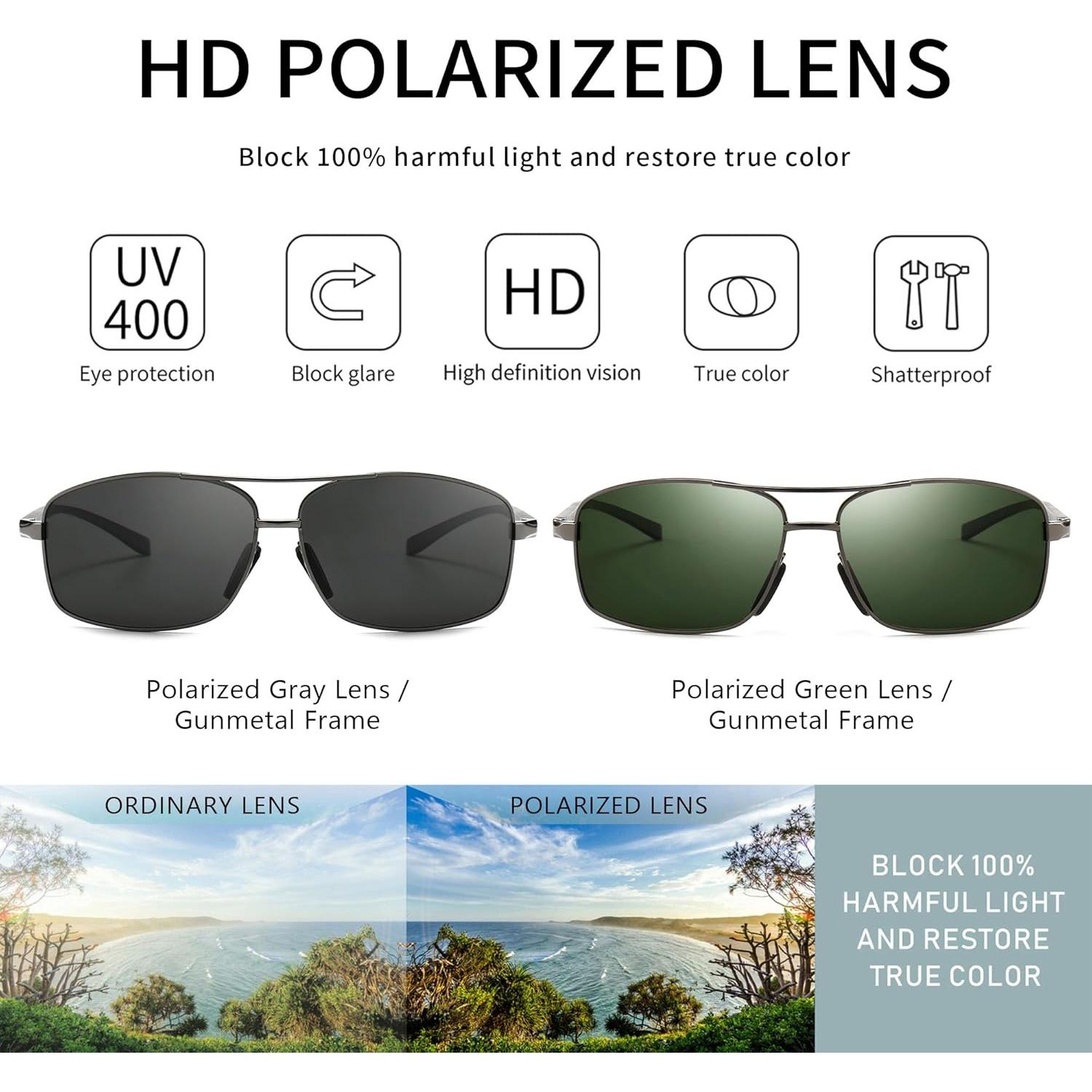 Gafas de sol polarizadas SUNGAIT 2 en 1 UV400 gris y verde