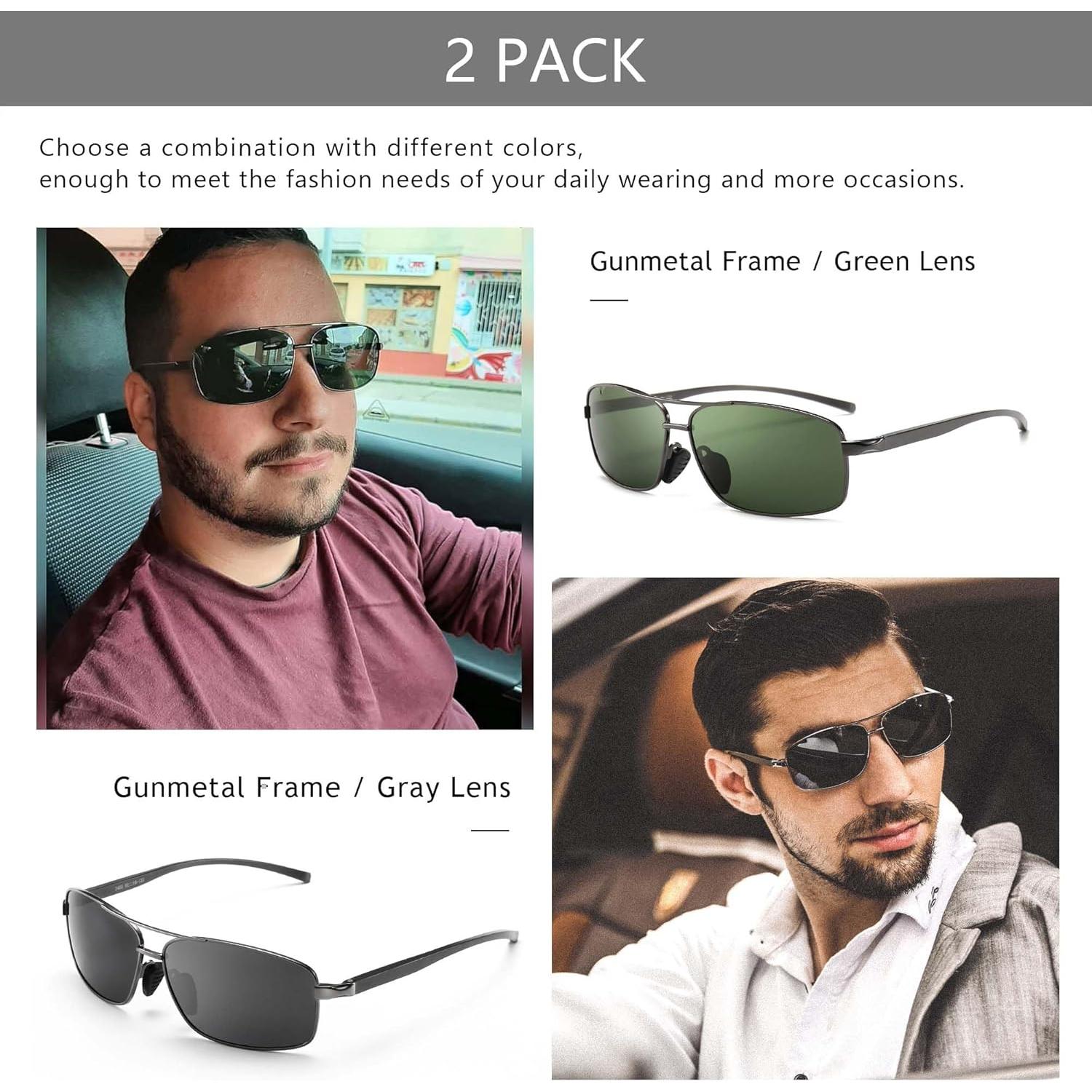 Gafas de sol polarizadas SUNGAIT 2 en 1 UV400 gris y verde