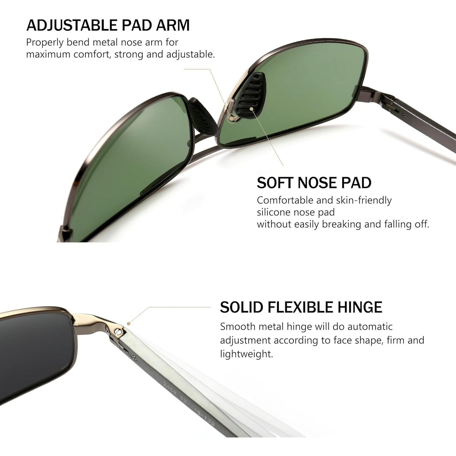 Gafas de sol polarizadas SUNGAIT 2 en 1 UV400 gris y verde