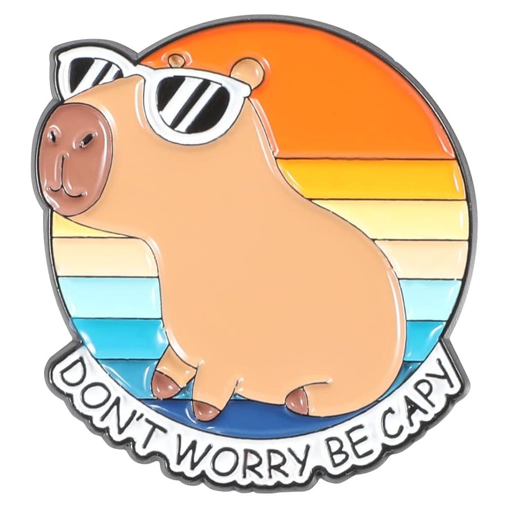 Pin de Esmalte Capibara con Gafas WLLHYF 3.05x2.29cm