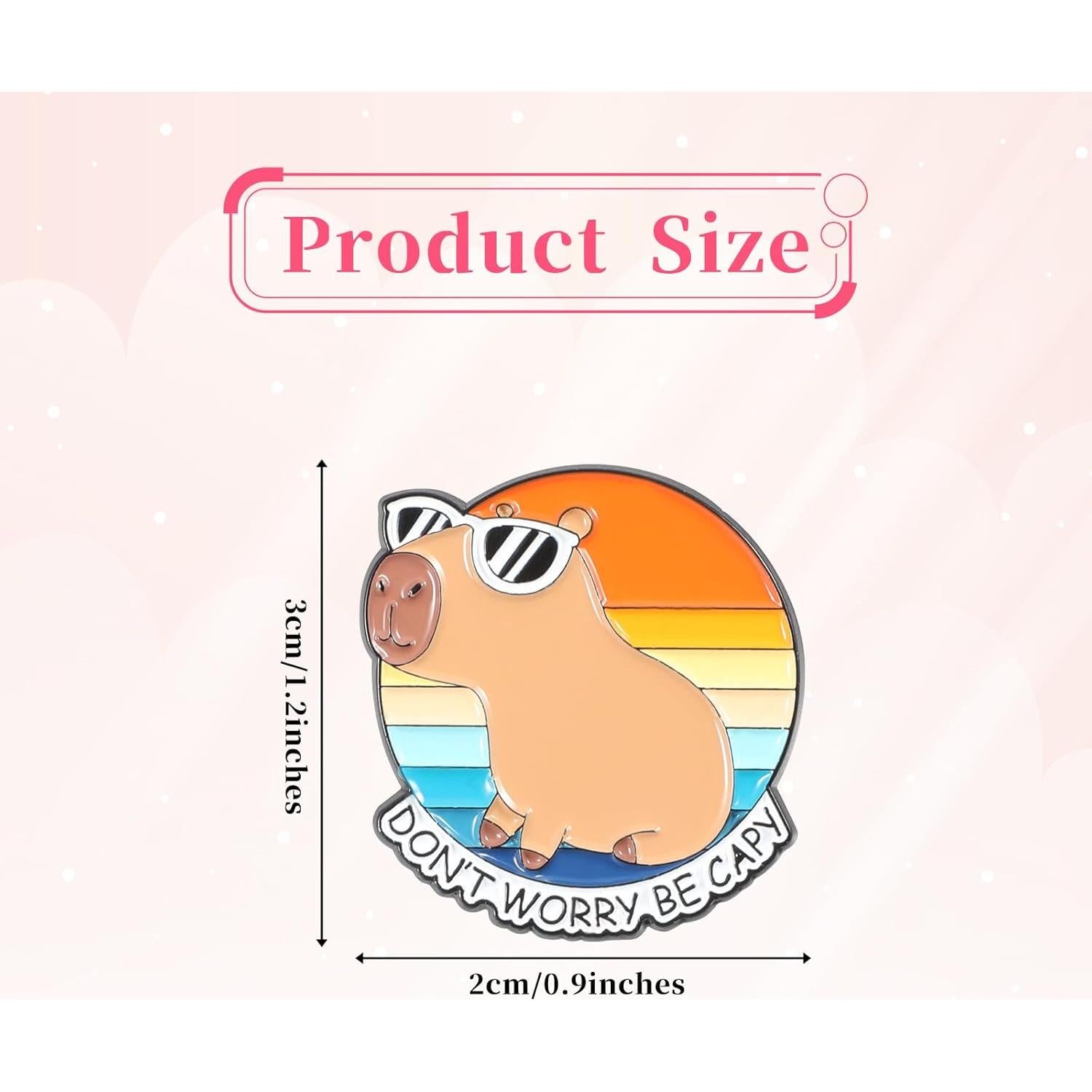 Pin de Esmalte Capibara con Gafas WLLHYF 3.05x2.29cm