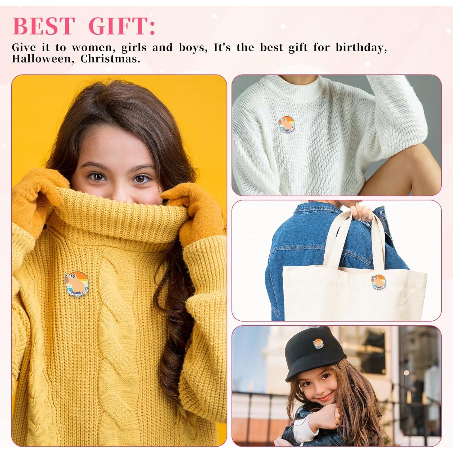 Pin de Esmalte Capibara con Gafas WLLHYF 3.05x2.29cm