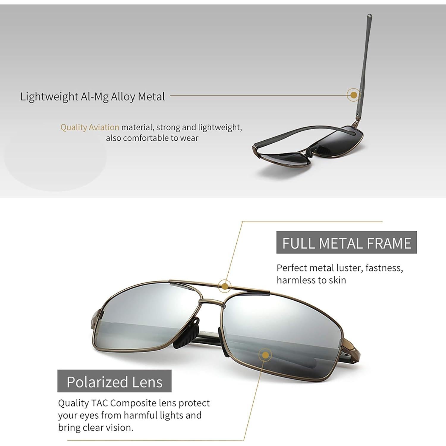 Gafas de sol polarizadas SUNGAIT modelo 2025 UV400 ligeras