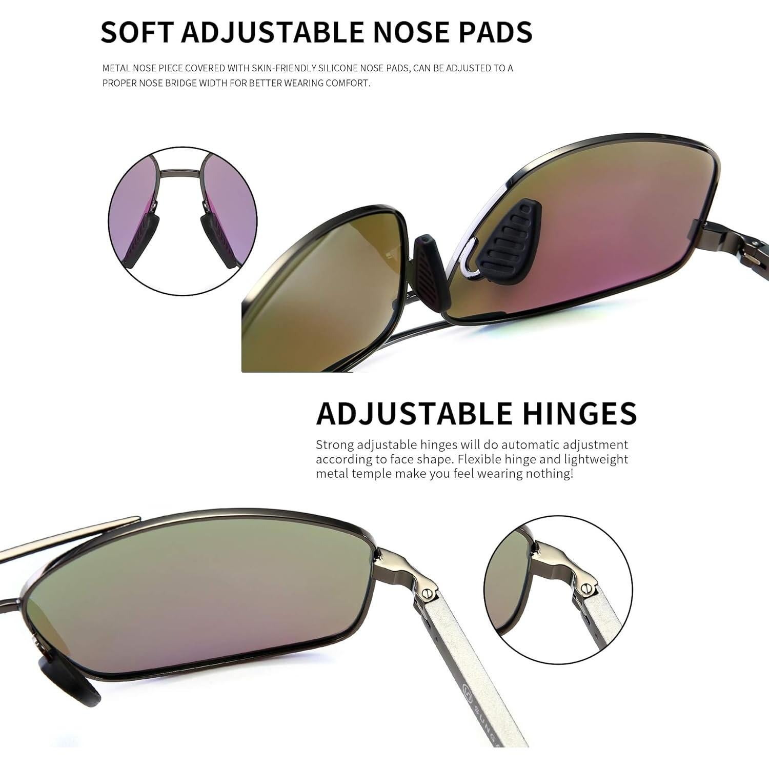 Gafas de sol polarizadas SUNGAIT metal verde espejo UV400