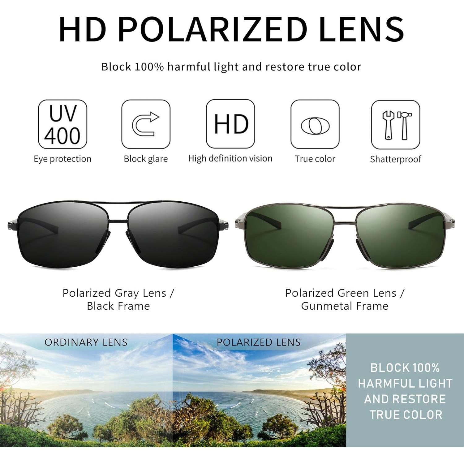 Gafas de sol polarizadas SUNGAIT UV400 paquete de 2