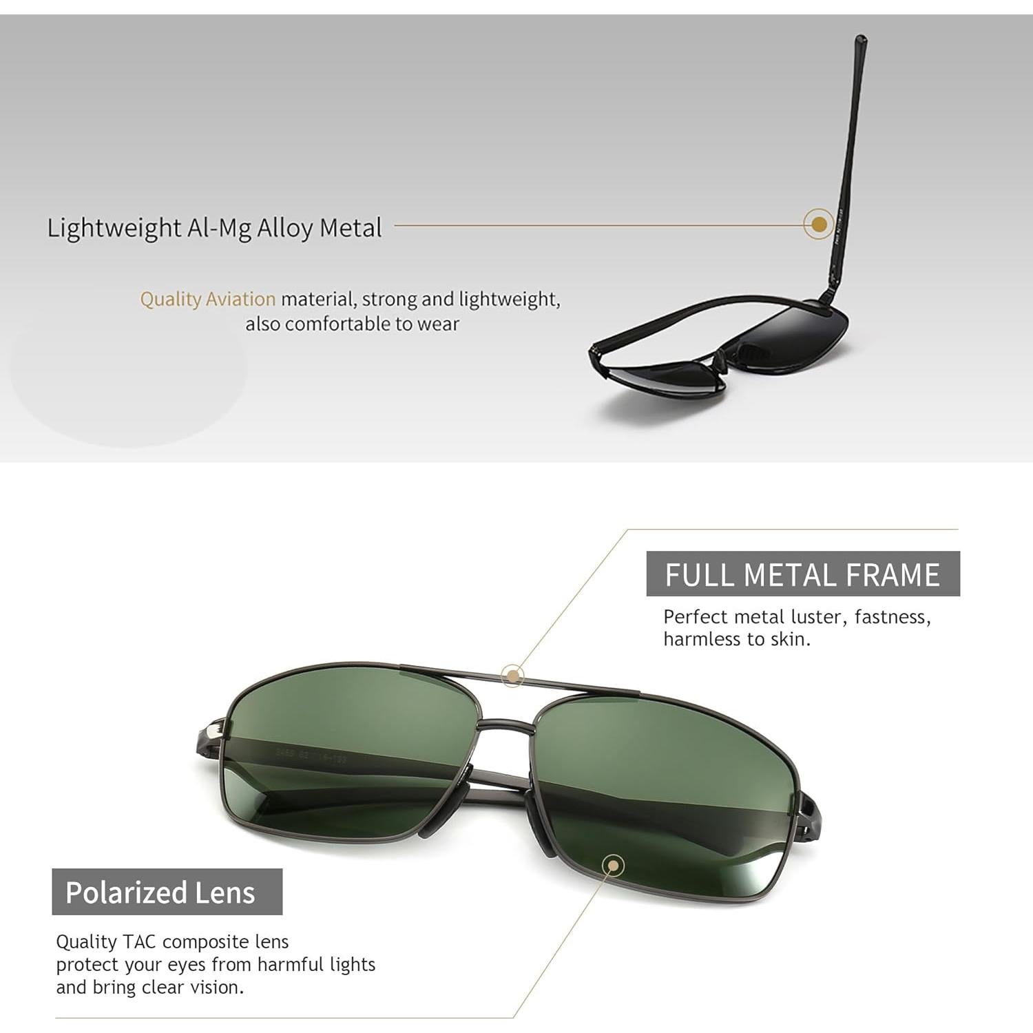 Gafas de sol polarizadas SUNGAIT UV400 paquete de 2